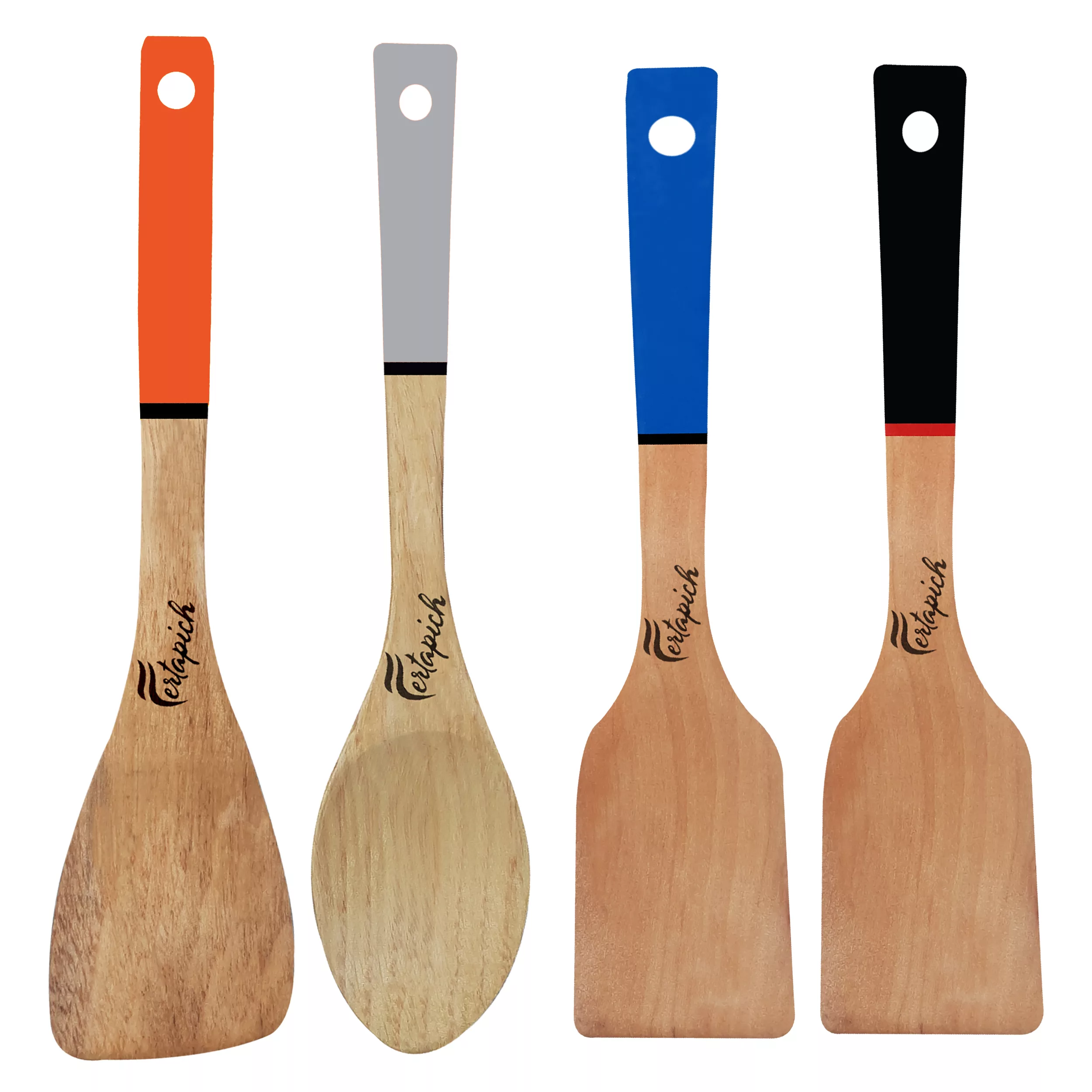 سرویس کفگیر و ملاقه 4 پارچه فرتاپیچ مدل چوبی کد 071