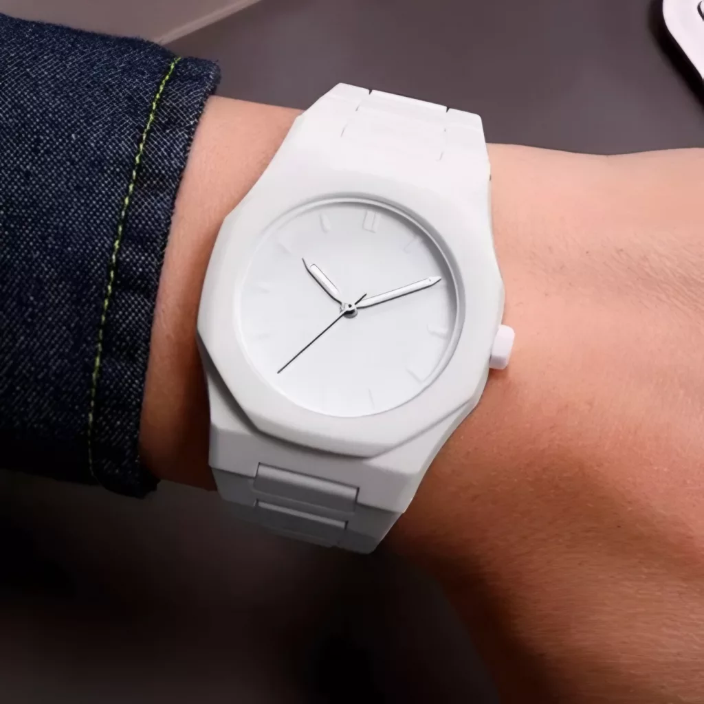 ساعت مچی عقربه‌ای کوارتز مردانه مدل کلاسیک بند سبک قفل مخفی کد ۱۲