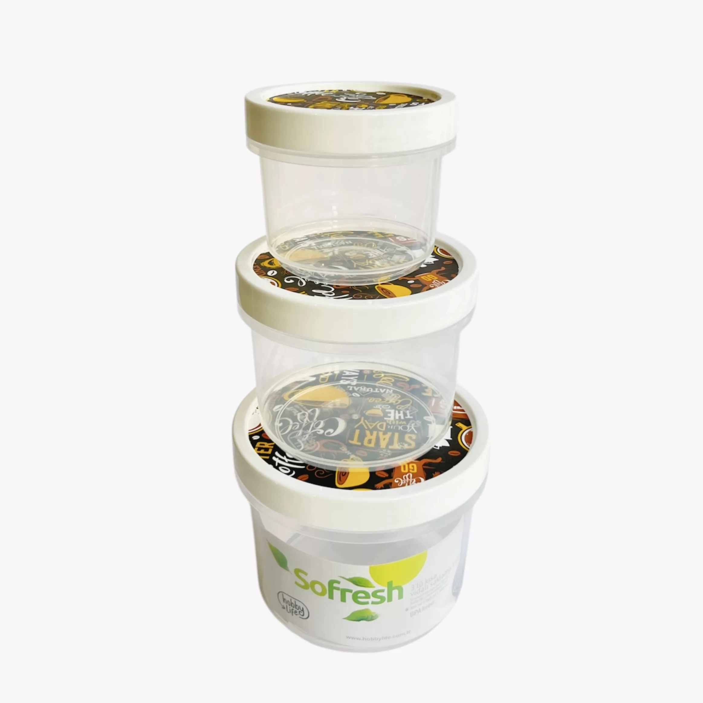 ظرف نگهدارنده هوبی لایف مدل Coffe کد 020987 مجموعه 3 عددی