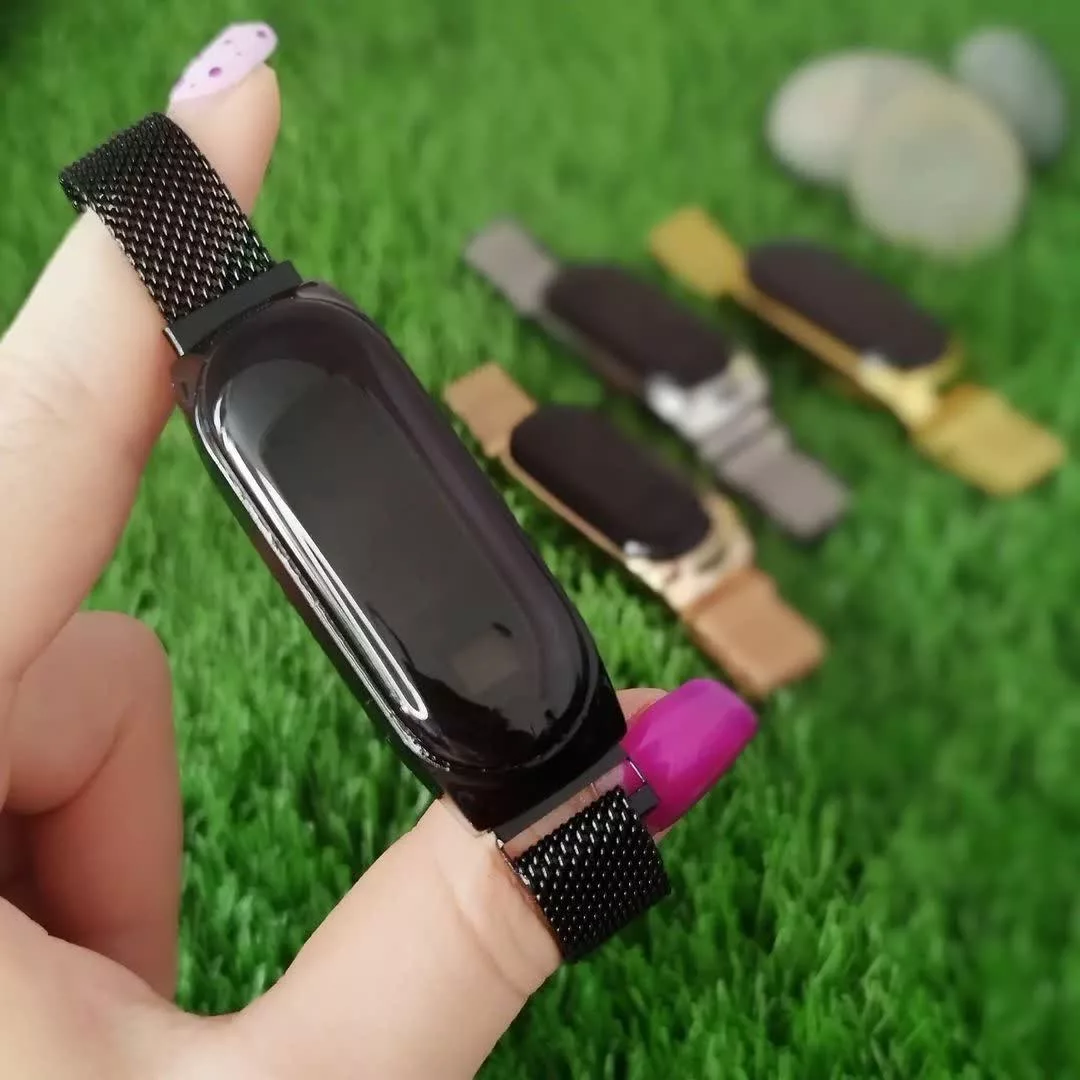 ساعت مچی دیجیتال مدل حصیری مگنتی طرح قلب Mki