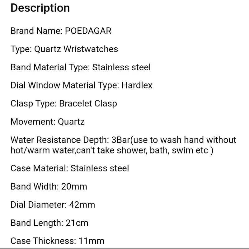 ساعت مچی عقربه‌ای کوارتز مردانه پوداگار مدل الماسی تک موتور دو تقویمه کد 17