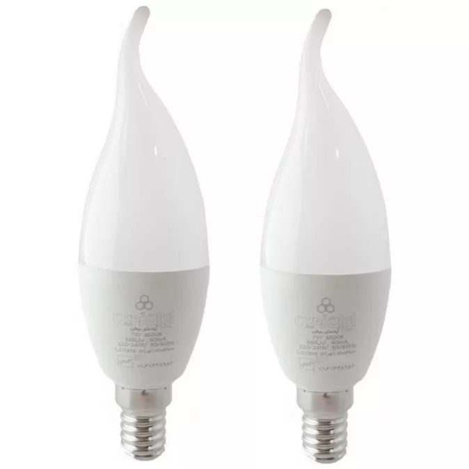 لامپ ال ای دی 7 وات ایران زمین مدل اشکی  پایه E14 مجموعه 2 عددی