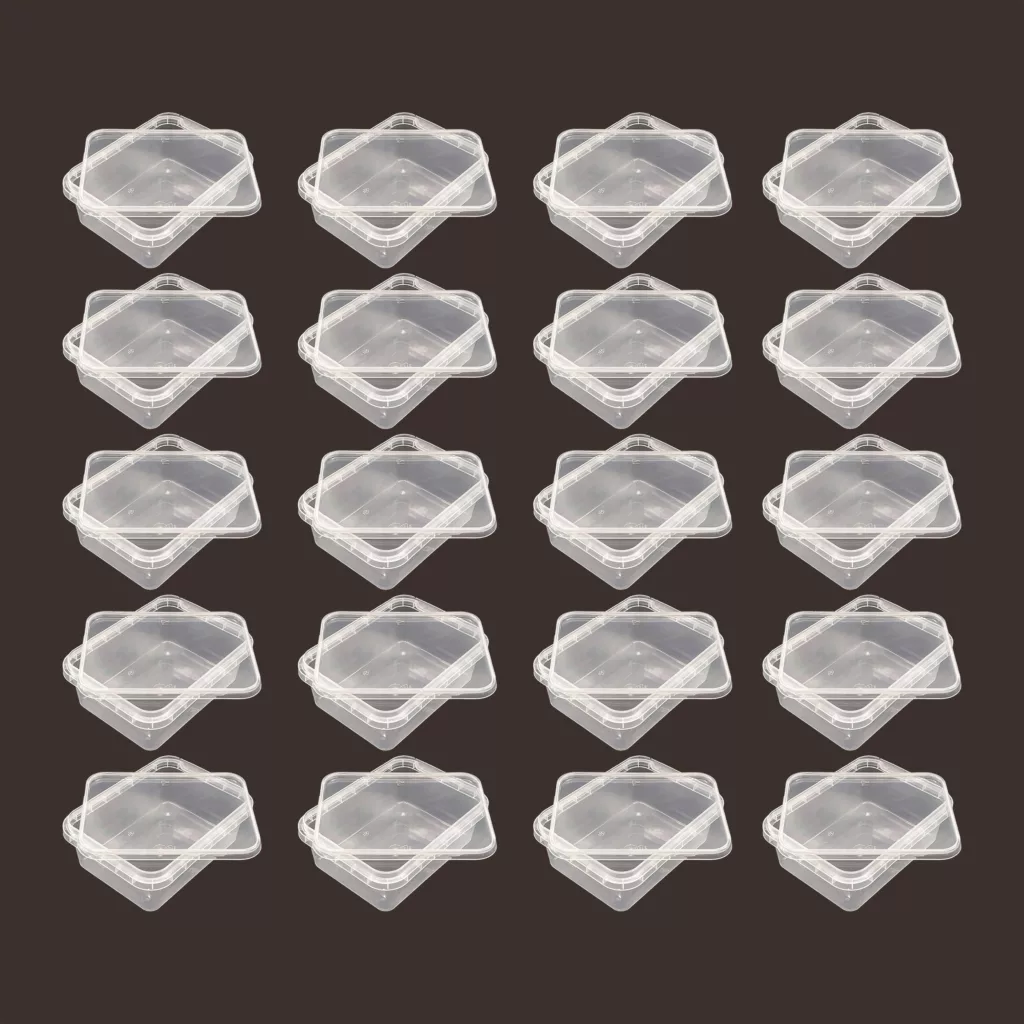 ظرف نگهدارنده پولاد پویش مدل فریزری و مایکروویوی کد 400cc بسته 20 عددی