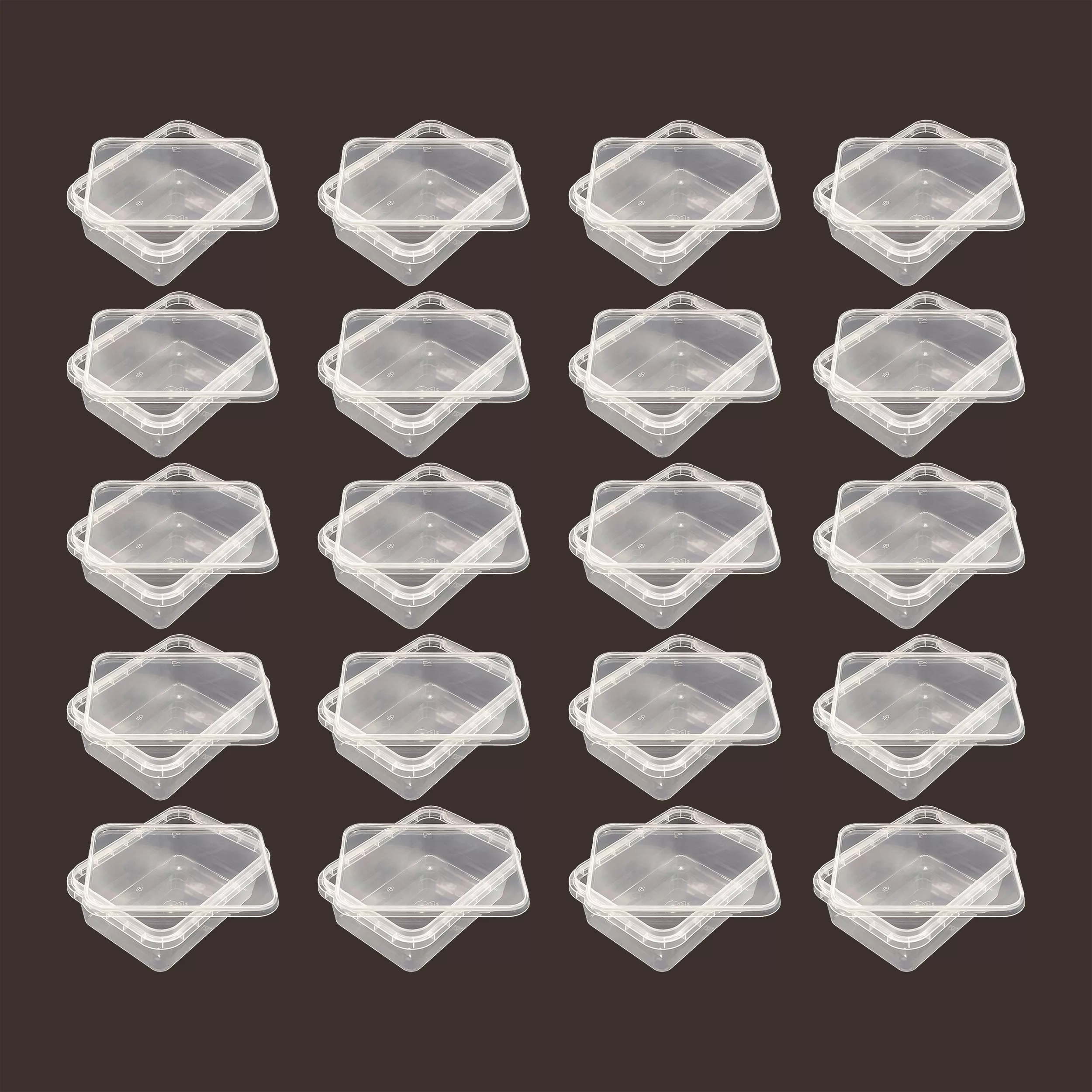 ظرف نگهدارنده پولاد پویش مدل فریزری و مایکروویوی کد 400cc بسته 20 عددی