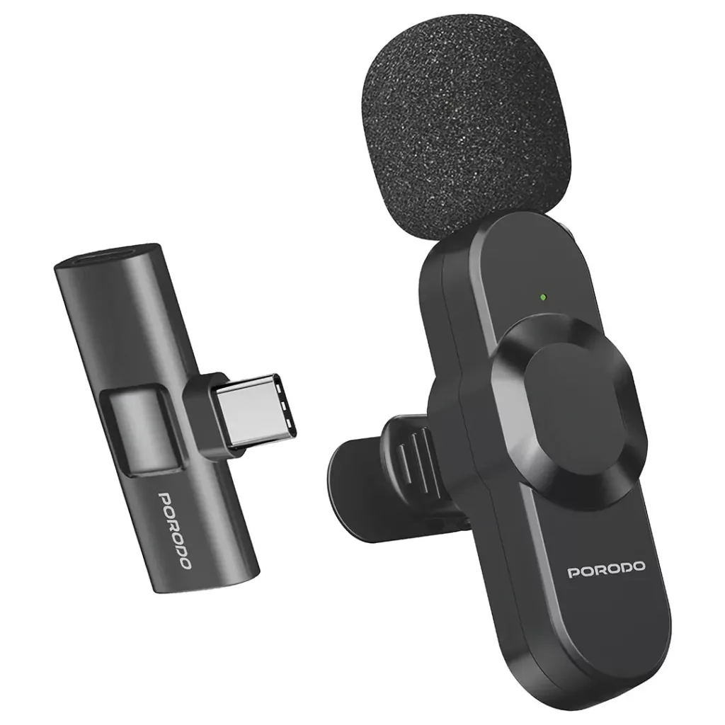 میکروفن یقه ای پرودو مدل PD-2BK با درگاه اتصال تایپ سی