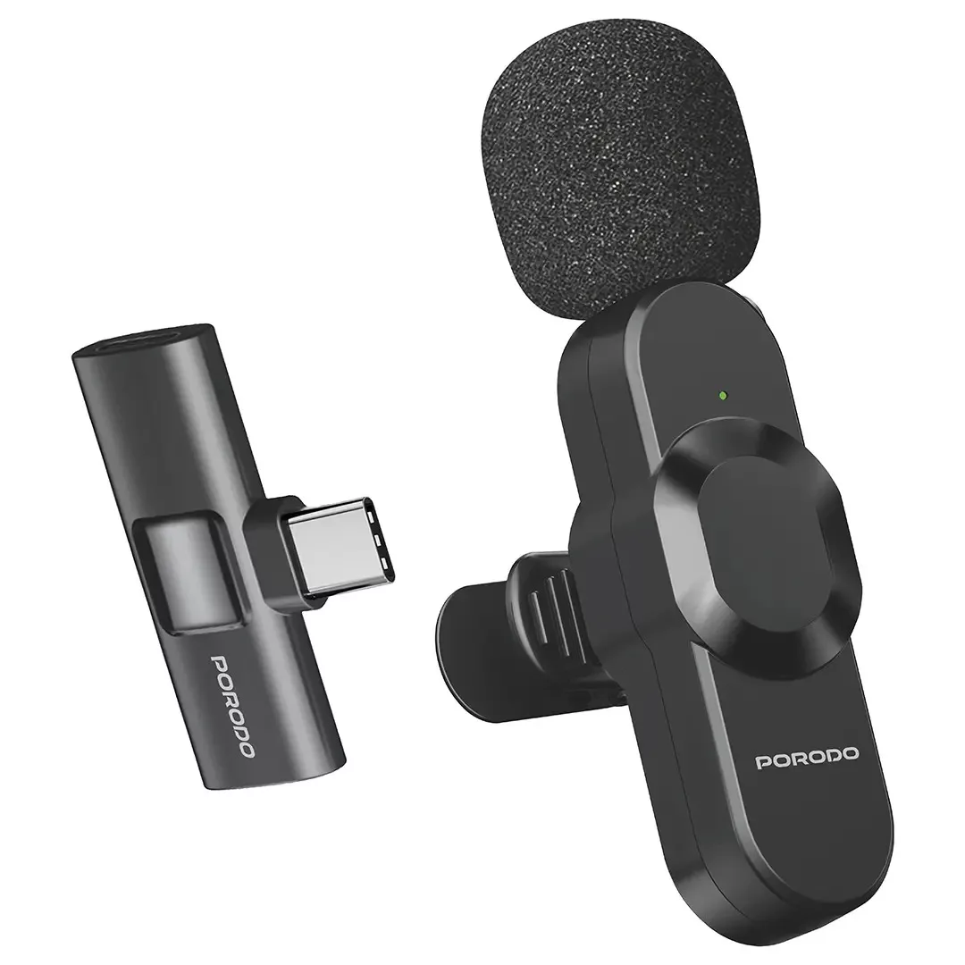 میکروفن یقه ای پرودو مدل PD-2BK با درگاه اتصال تایپ سی