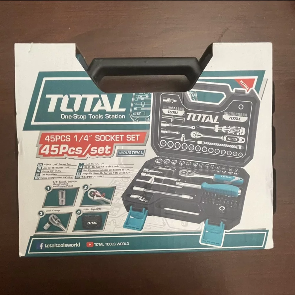 مجموعه 45 عددی آچار بکس توتال مدل THT141451