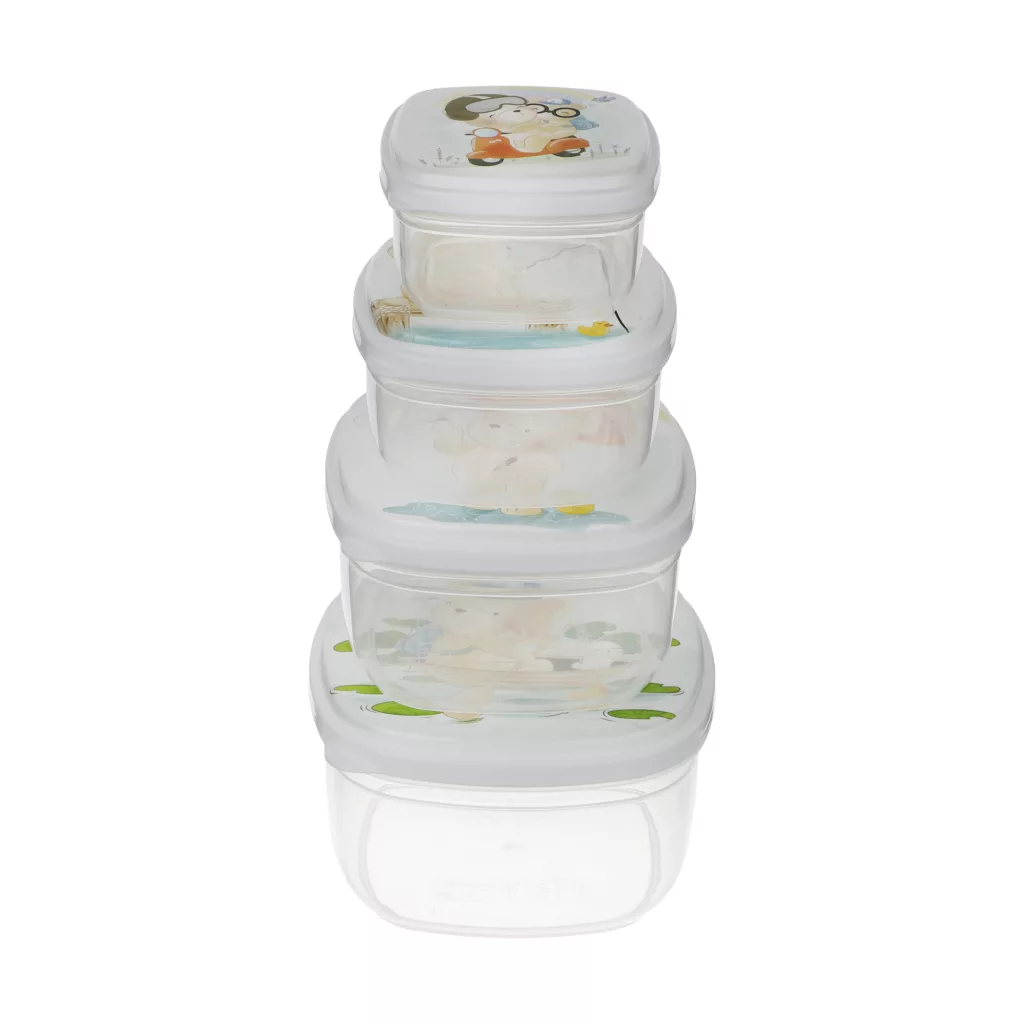 ظرف نگهدارنده وینتج طرح خرس مدل VNP035 مجموعه 4 عددی