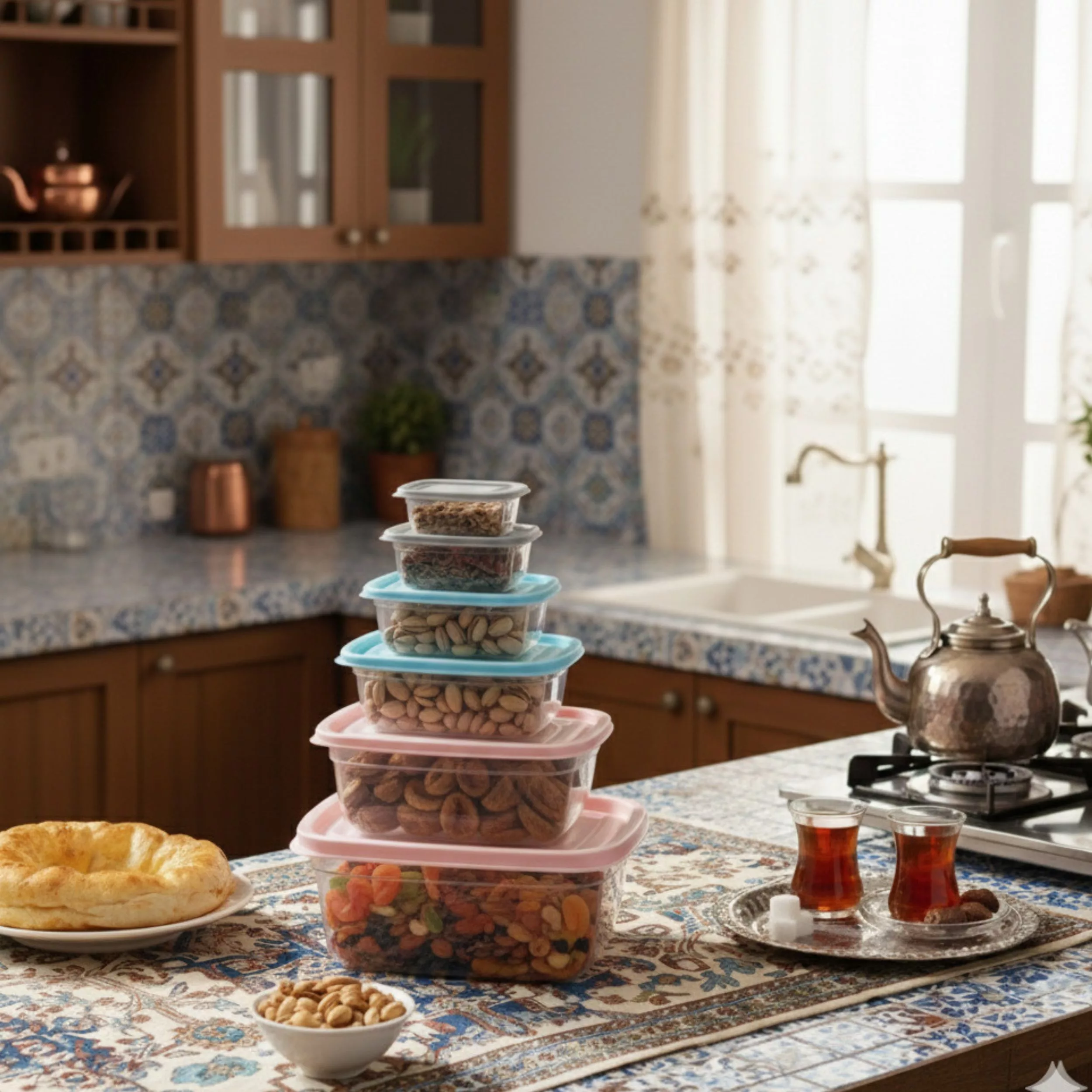 ظرف نگهدارنده نورینو مدل آسو کد 004 مجموعه 6 عددی