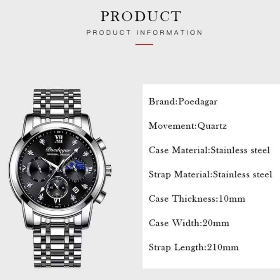 ساعت مچی عقربه‌ای مردانه  کوارتز پوداگار مدل B 809