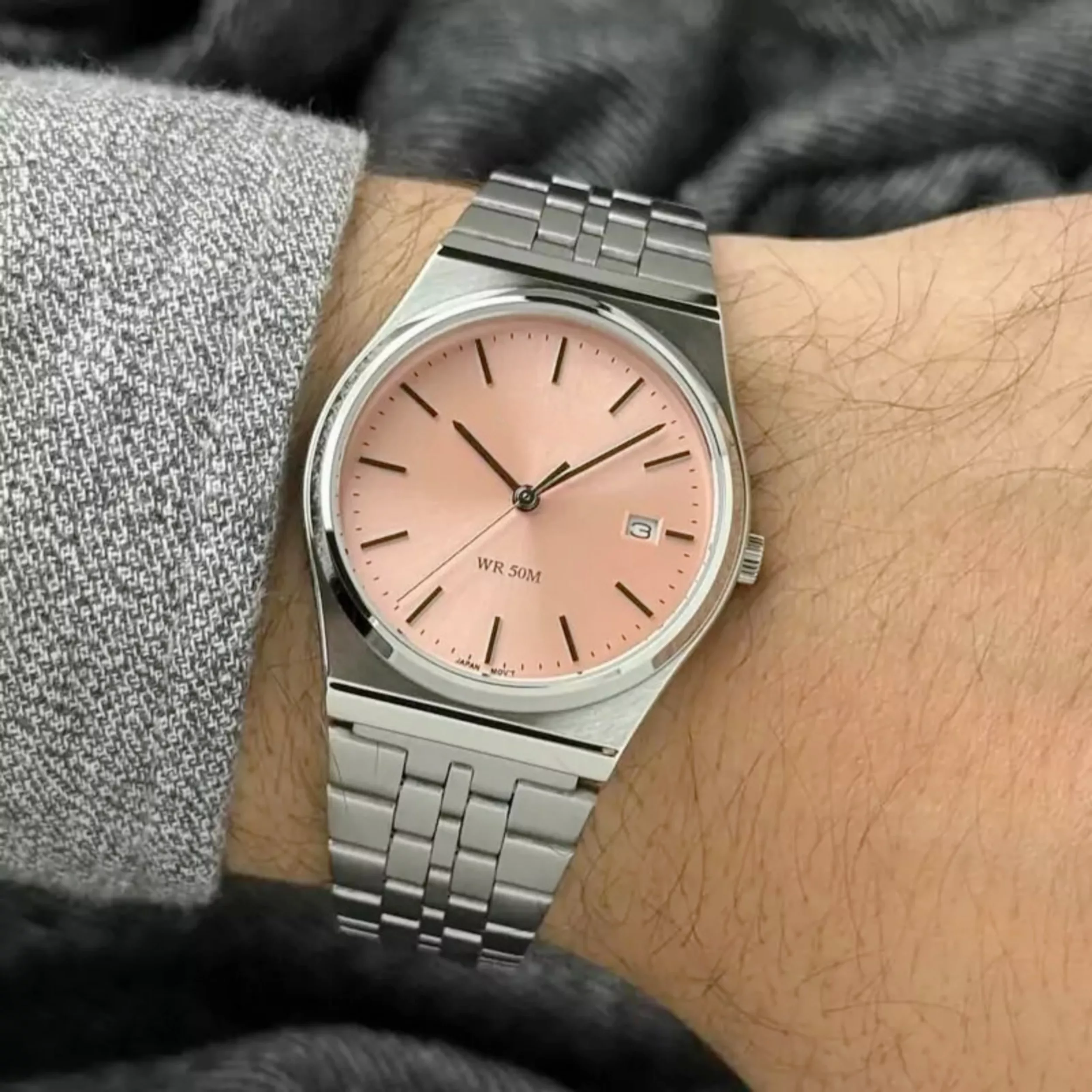 ساعت مچی عقربه‌ای کوارتز مردانه مدل کلاسیک دیت جاست بند استیل کد 3