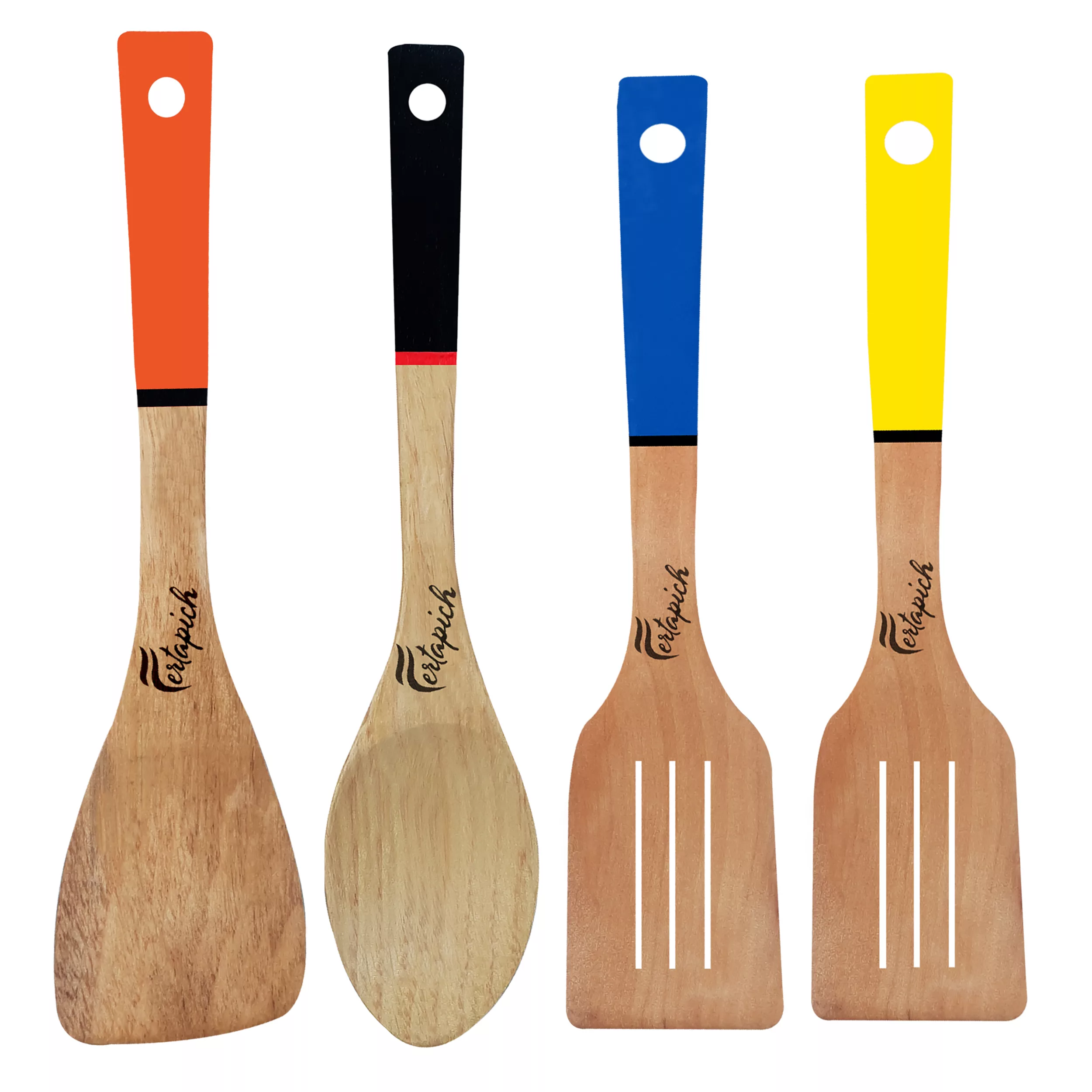 سرویس کفگیر و ملاقه 4 پارچه فرتاپیچ مدل چوبی کد 066