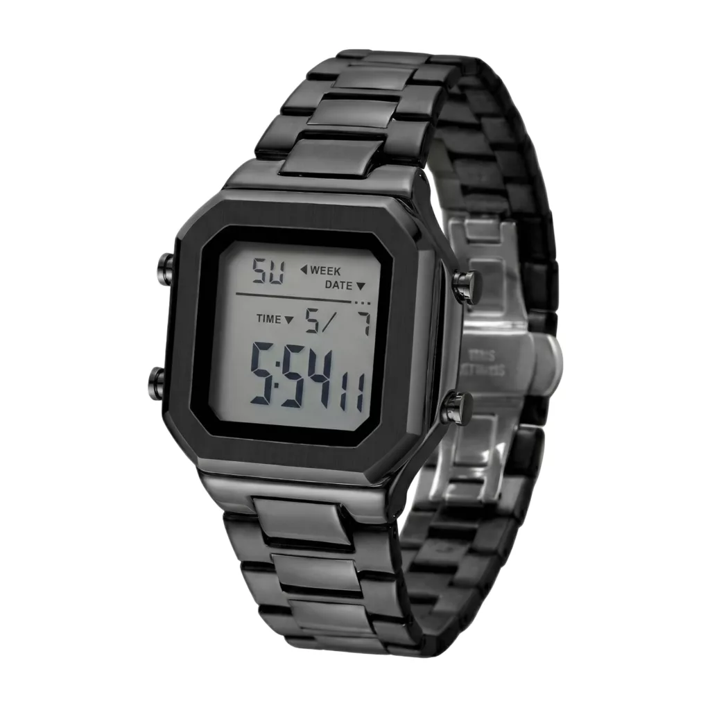 ساعت مچی دیجیتال مردانه مدل اسپرت بند استیل کرنوگراف ضد آب استخری کد ۳