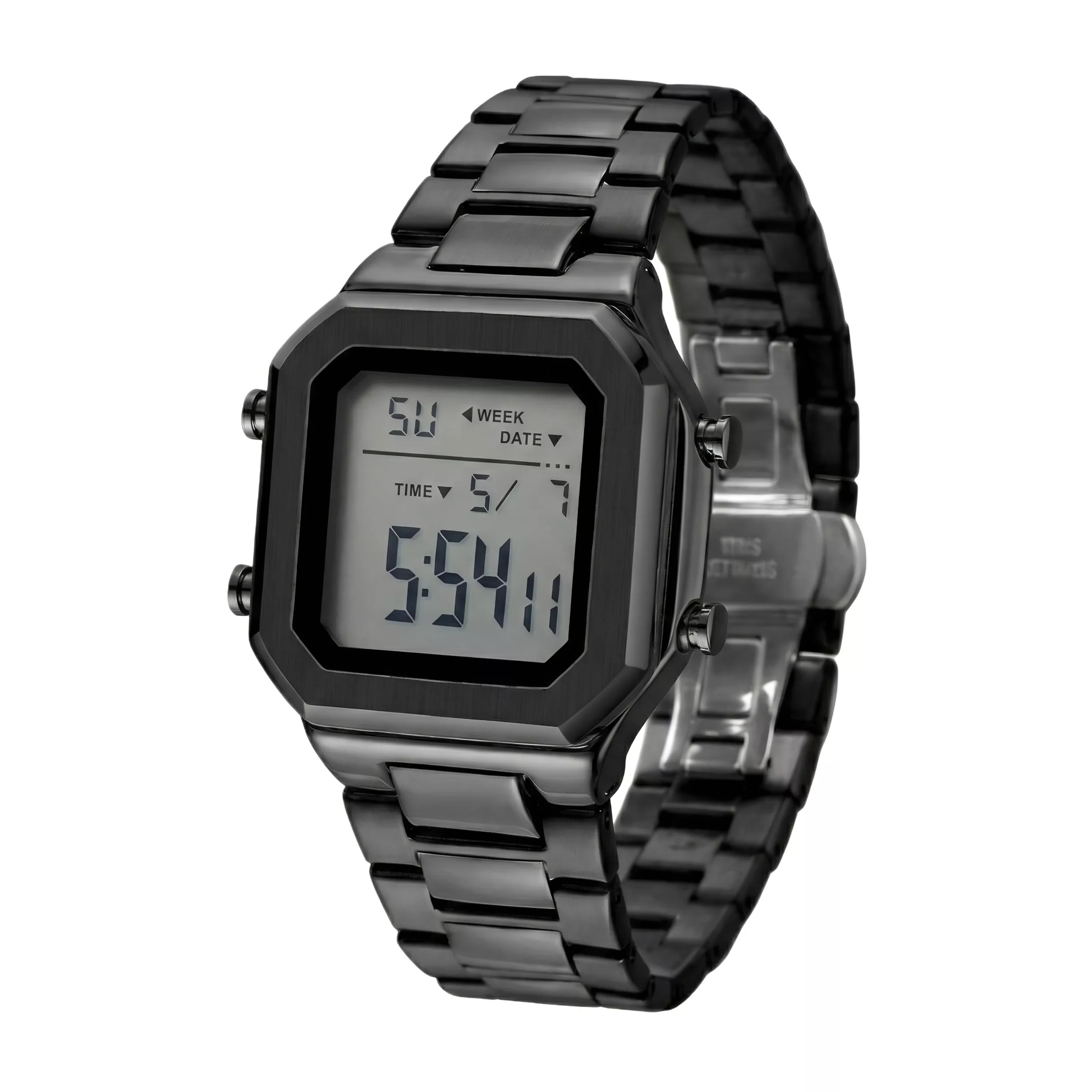 ساعت مچی دیجیتال مردانه مدل اسپرت بند استیل کرنوگراف ضد آب استخری کد ۳