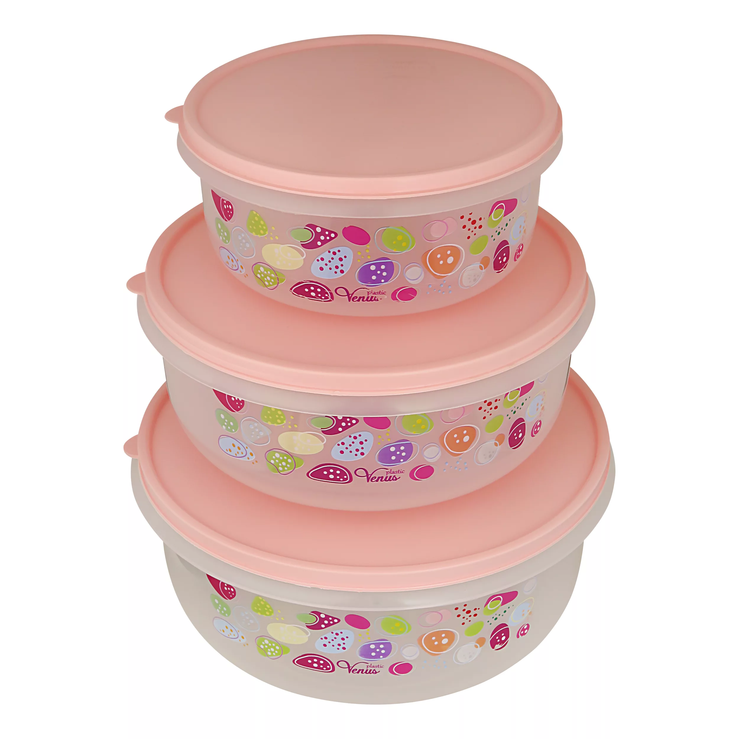 ظرف نگهدارنده ونوس پلاستیک مدل پردیس مجموعه 3 عددی