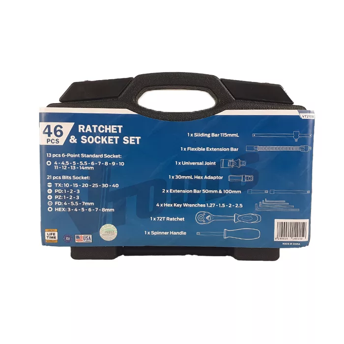 ست آچار بکس وی تولز مدل VT2108 مجموعه 46 عددی