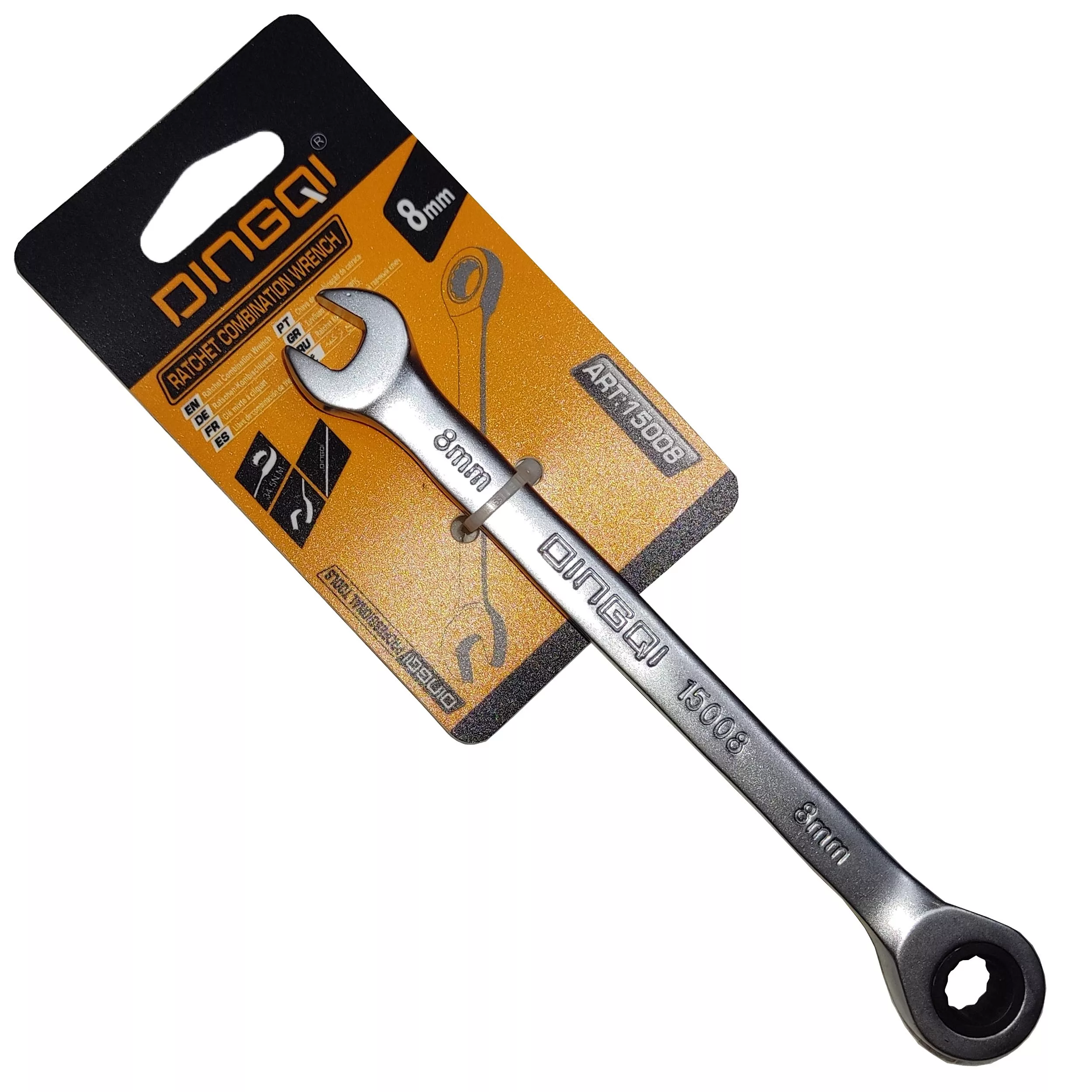 آچار یکسر تخت و یکسر رینگی جغجغه ای مدل ART : 15008 سایز 8 میلی متر