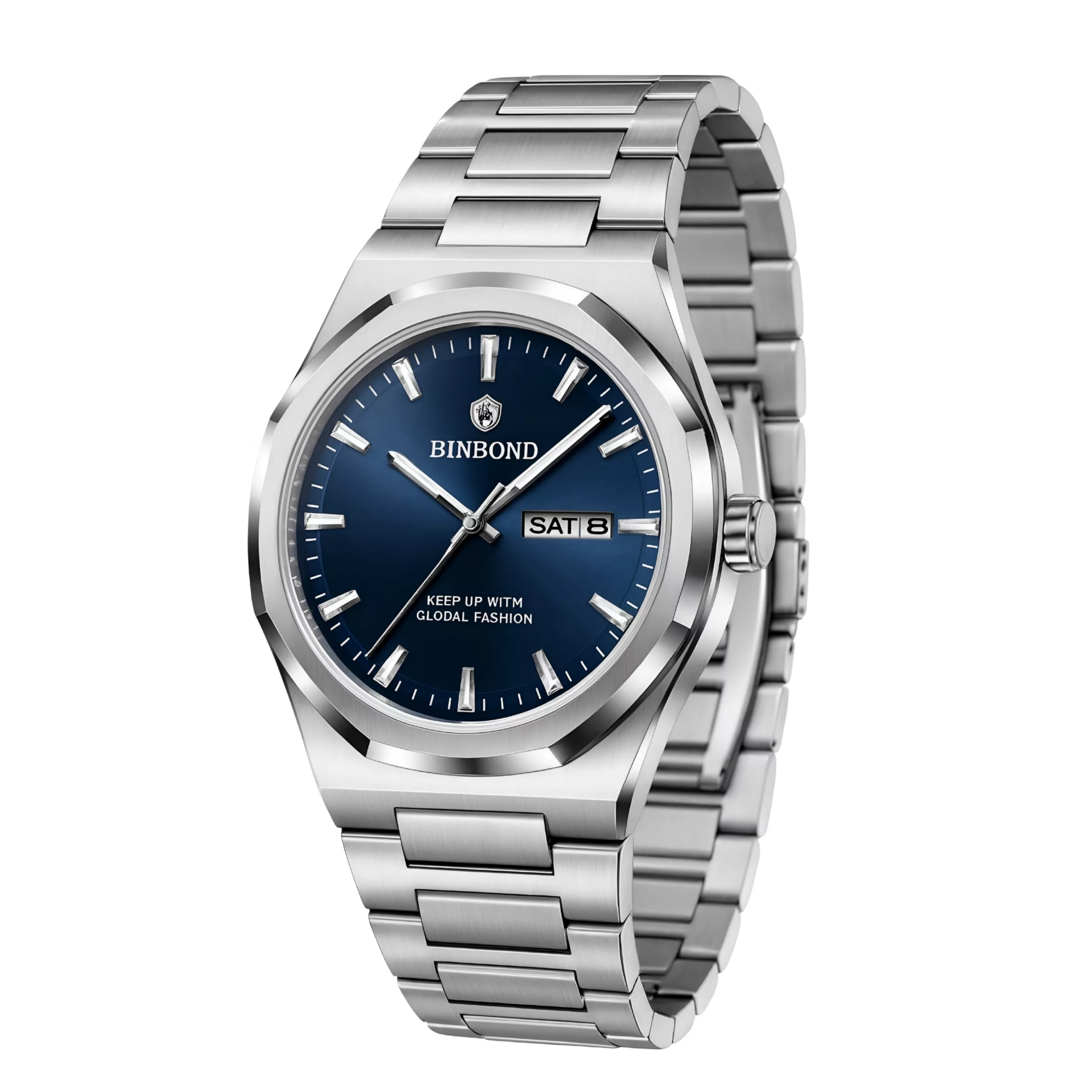 ساعت مچی عقربه‌ای کوارتز مردانه بین باند مدل دی دیت بند استیل قفل مخفی کد J.A1