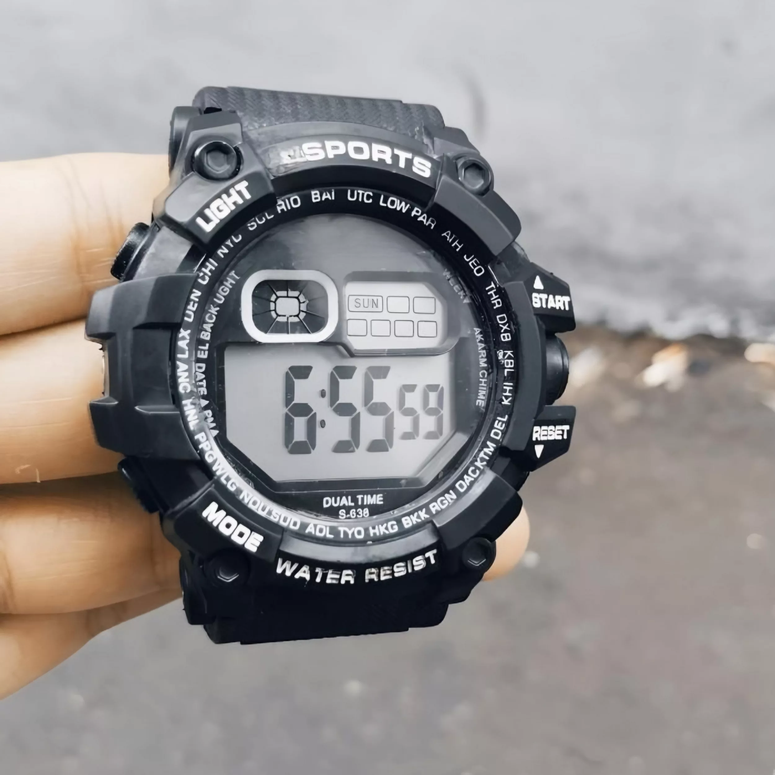 ساعت مچی دیجیتال مدل تک زمانه کرنومتر دار کد 4