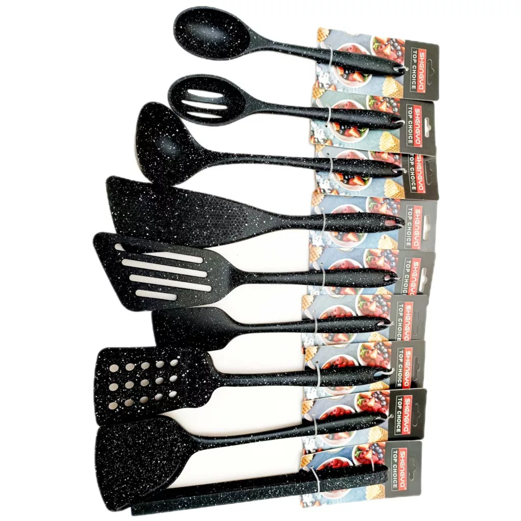 سرویس کفگیر و ملاقه 9 پارچه شنگیا مدل سیلیکونی کد 0009