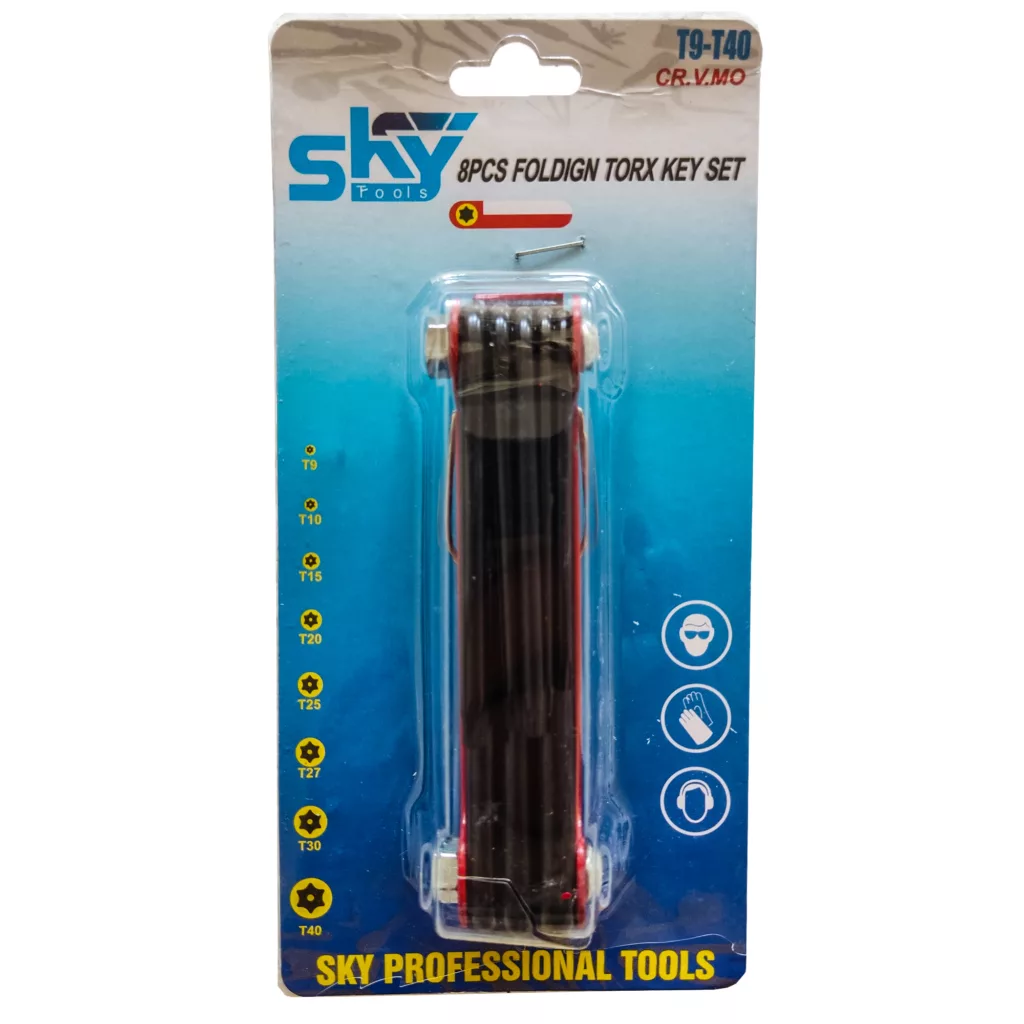 آچار آلن  ستاره ای اسکای مدل T9  – T40 مجموعه 8 عددی