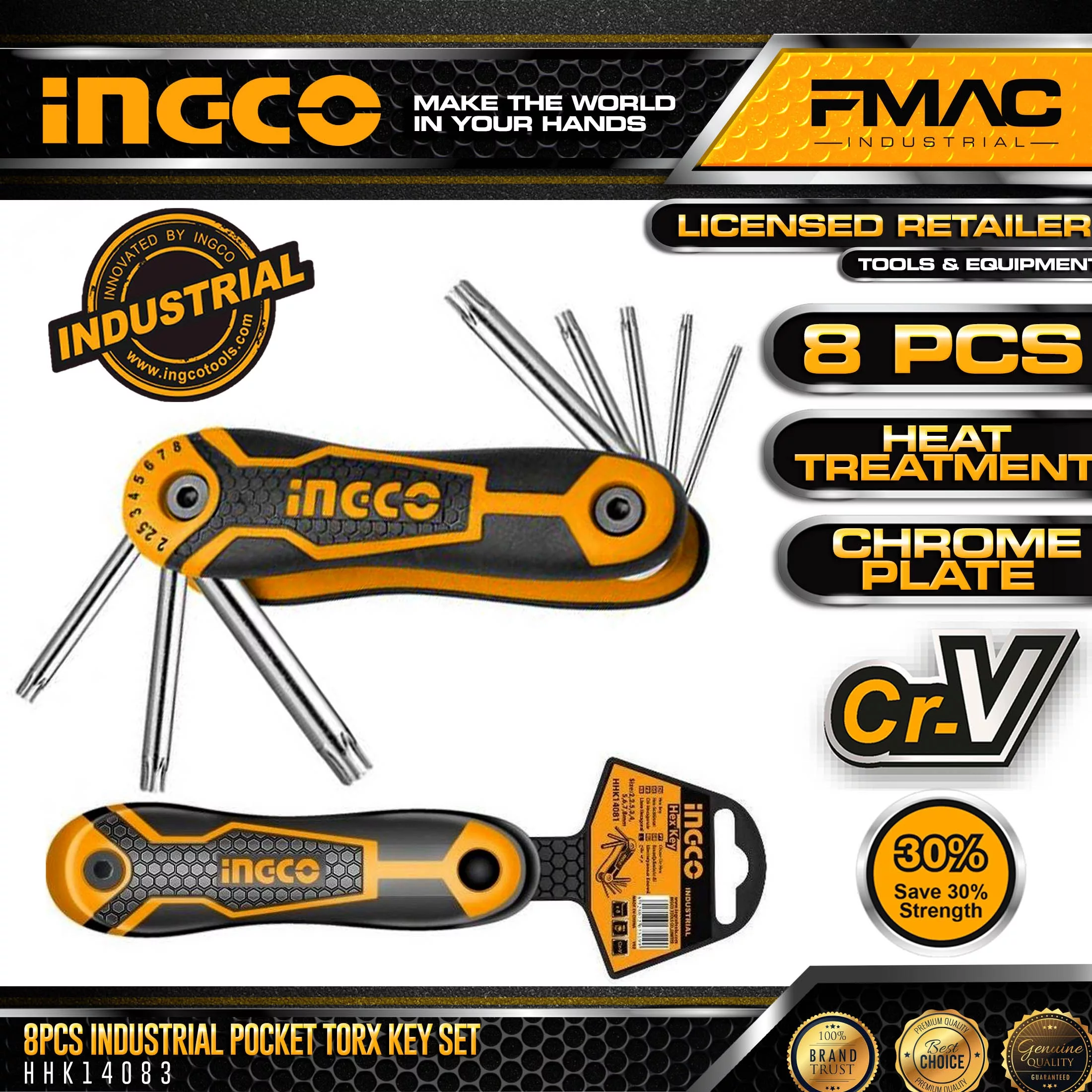 آچار آلن ستاره ای اینکو مدل HHK-14083  مجموعه 8 عددی