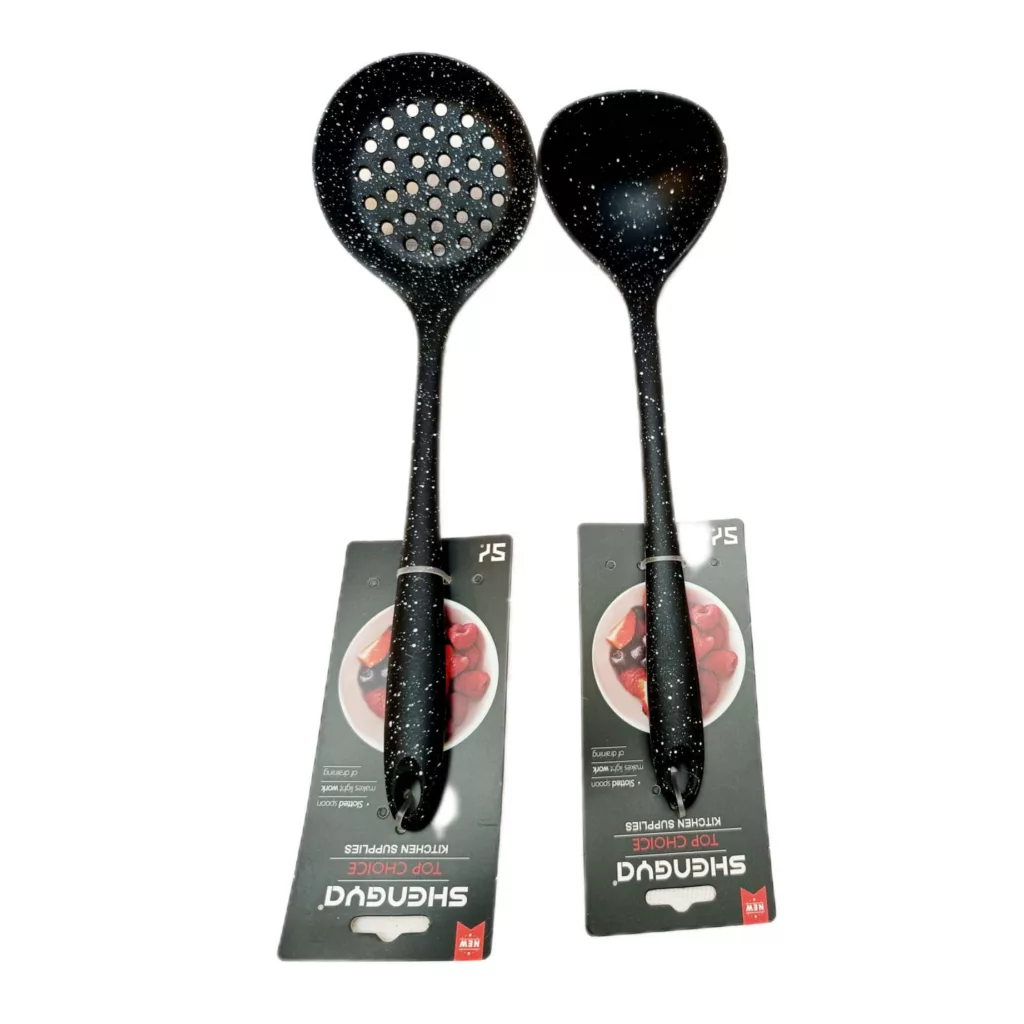 سرویس کفگیر و ملاقه 2 پارچه شنگیا مدل سیلیکونی کهکشانی کد NEW1377