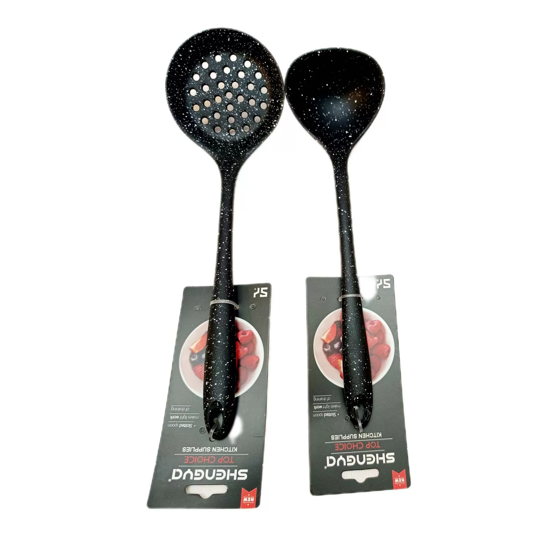 سرویس کفگیر و ملاقه 2 پارچه شنگیا مدل سیلیکونی کهکشانی کد NEW1377