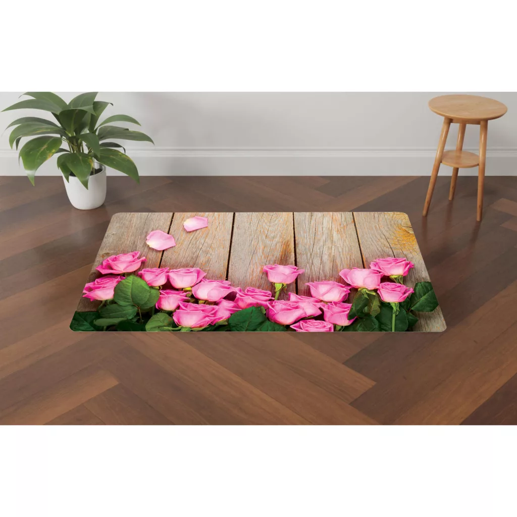 پادری مدل سه لایه رویه مخمل طرح گل کد S502 سایز 75×45 سانتی متر