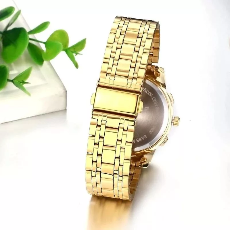 ساعت مچی عقربه‌ای کوارتز مردانه مدل طرح‌دار تک موتور کد 001