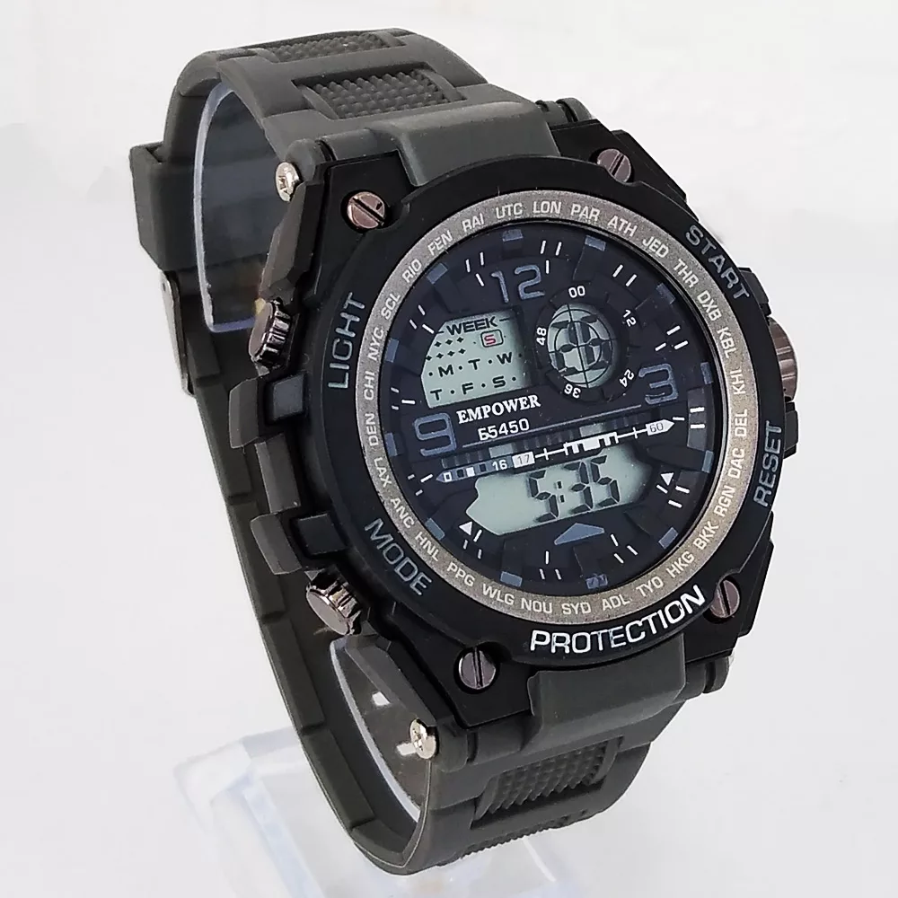 ساعت مچی دیجیتال مردانه امپاور مدل اسپرت ضدآب استخری چراغدار ورزشی کد 4601SPORT