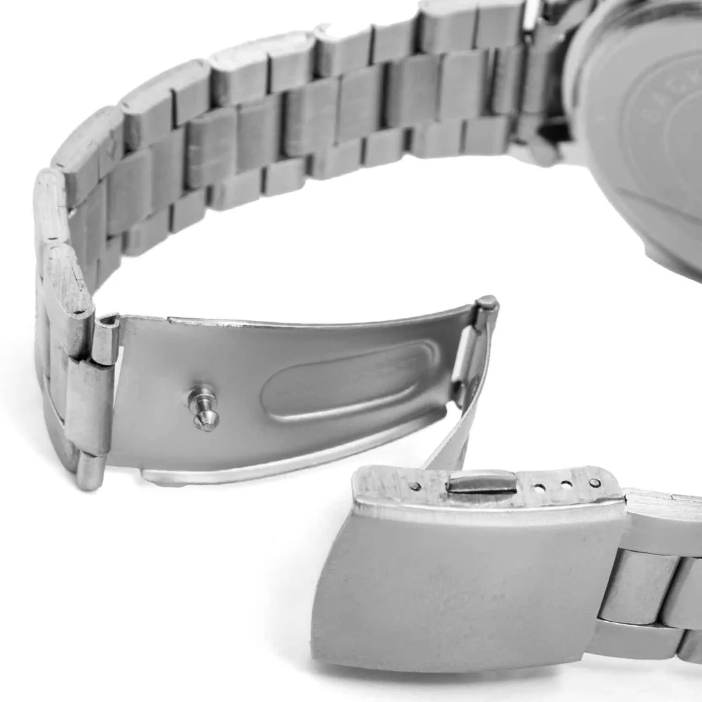 ساعت مچی عقربه‌ای مردانه مدل تک موتوره بند فلزی کد 2