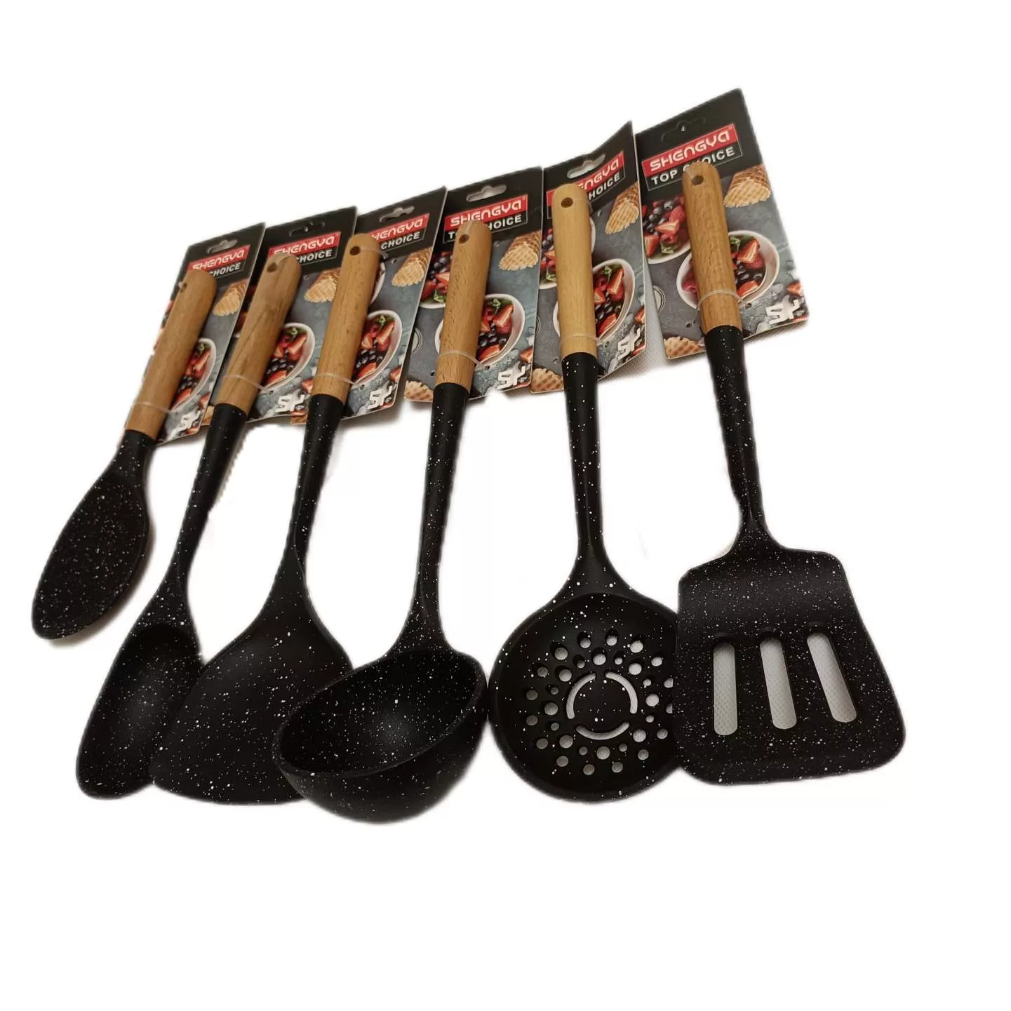 سرویس کفگیر و ملاقه 6 پارچه شنگیا مدل دسته بامبو کد P5038006