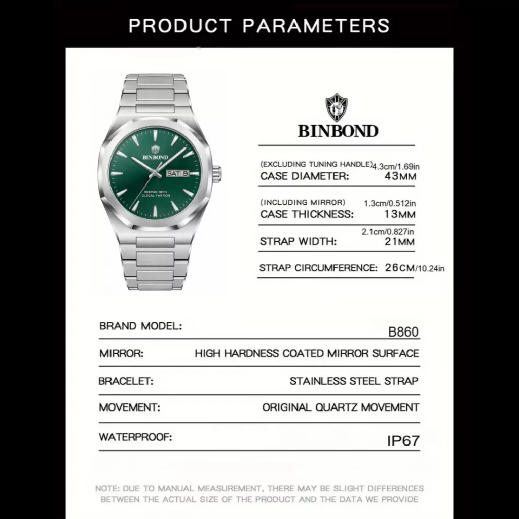 ساعت مچی عقربه‌ای کوارتز مردانه بین باند مدل لوکس کلاسیک اسپرت بند استیل قفل مخفی کد B1.1