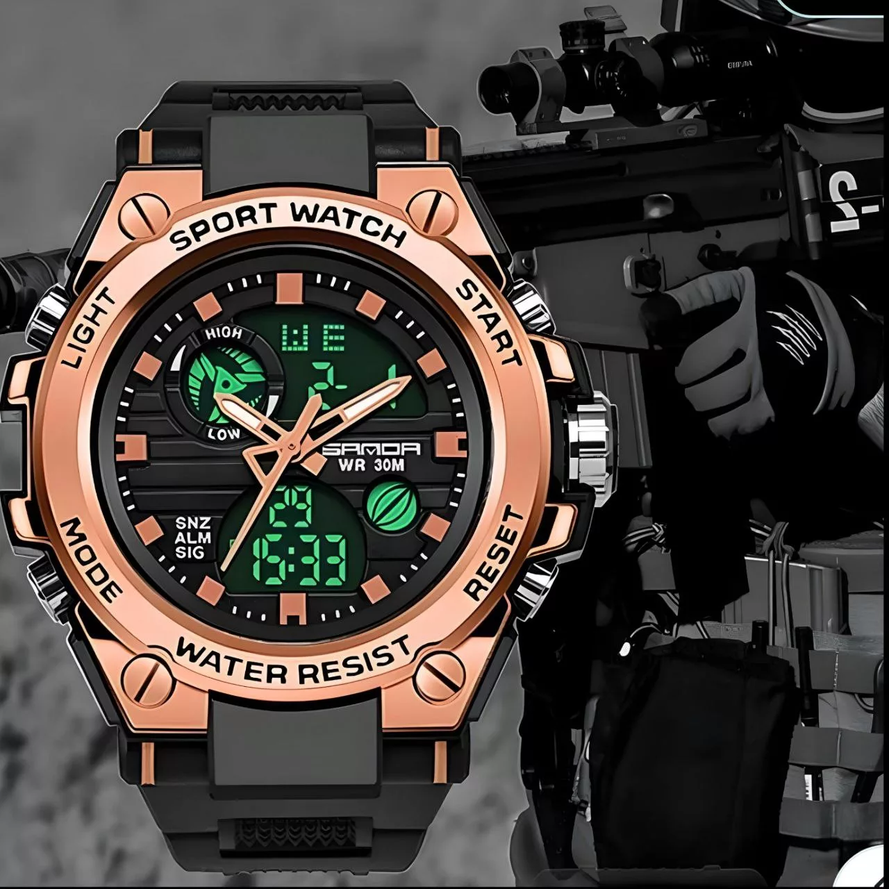 ساعت مچی دیجیتال مردانه مدل دوزمانه098