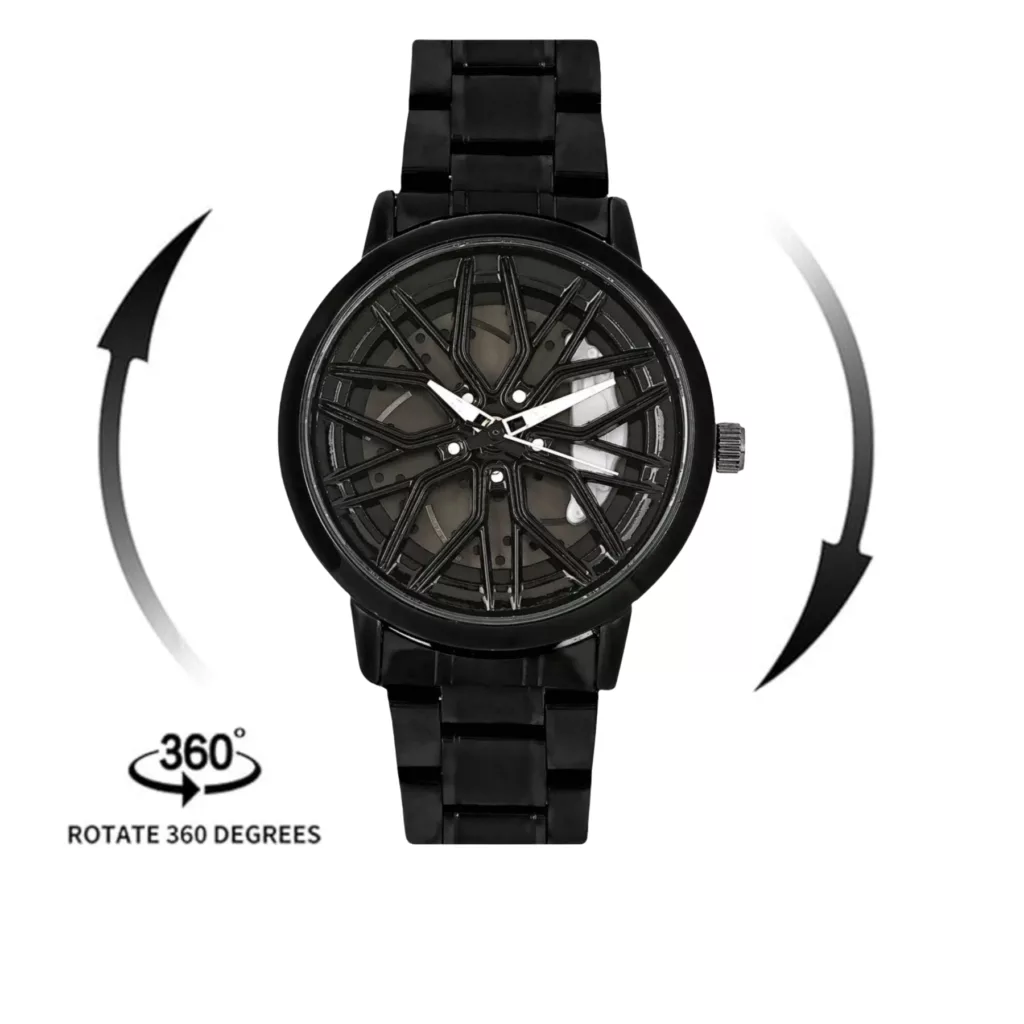 ساعت مچی عقربه‌ای مردانه مدل کوارتز تک موتوره بند فلزی رینگ چرخان کد 5