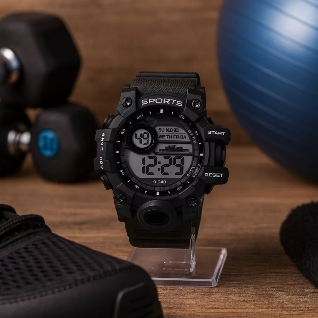 ساعت مچی دیجیتال مردانه مدل  اسپرت تک زمانه کرنوگراف بند پیو کد S3