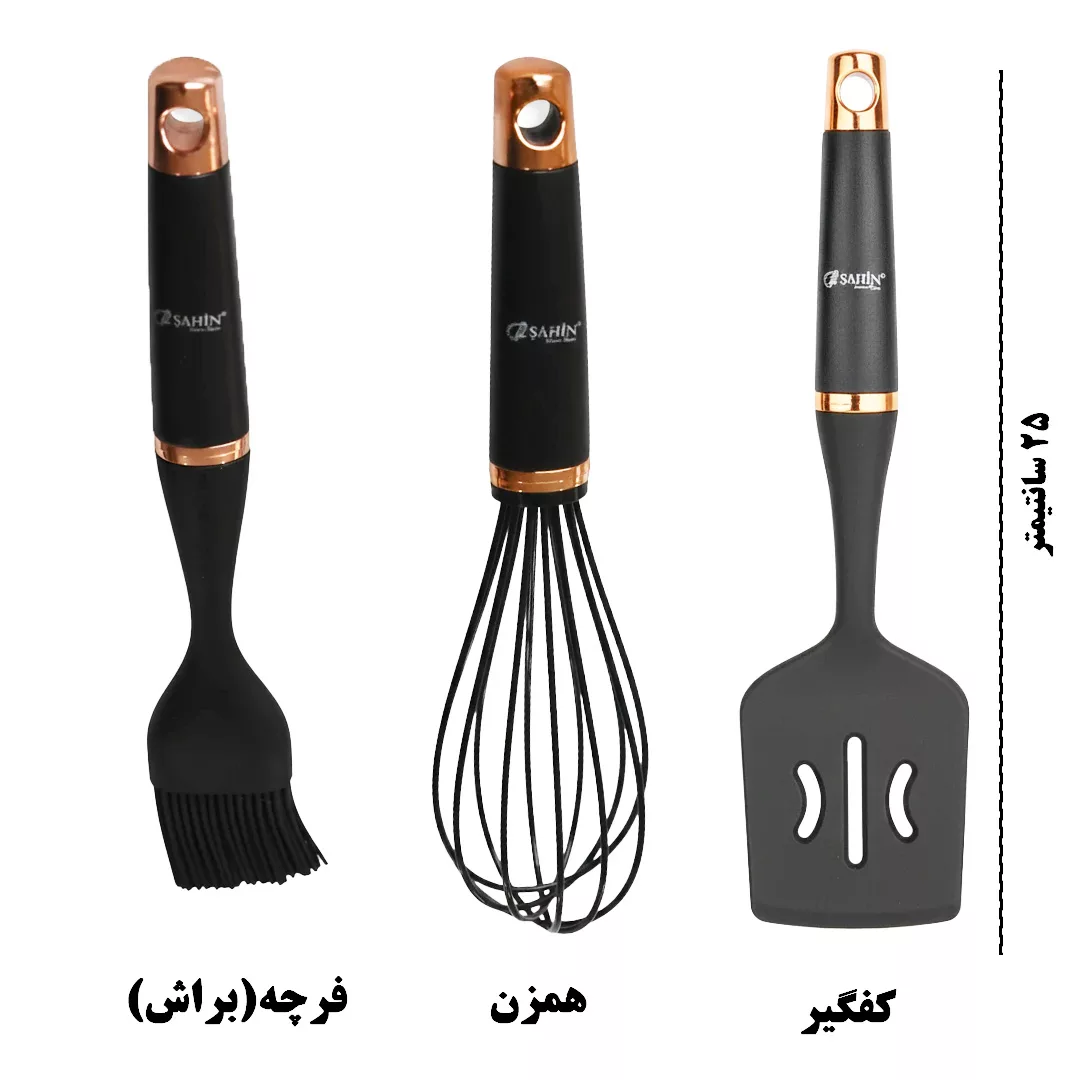 سرویس کفگیر و ملاقه 7 پارچه شاهین مدل STEELA_7SH