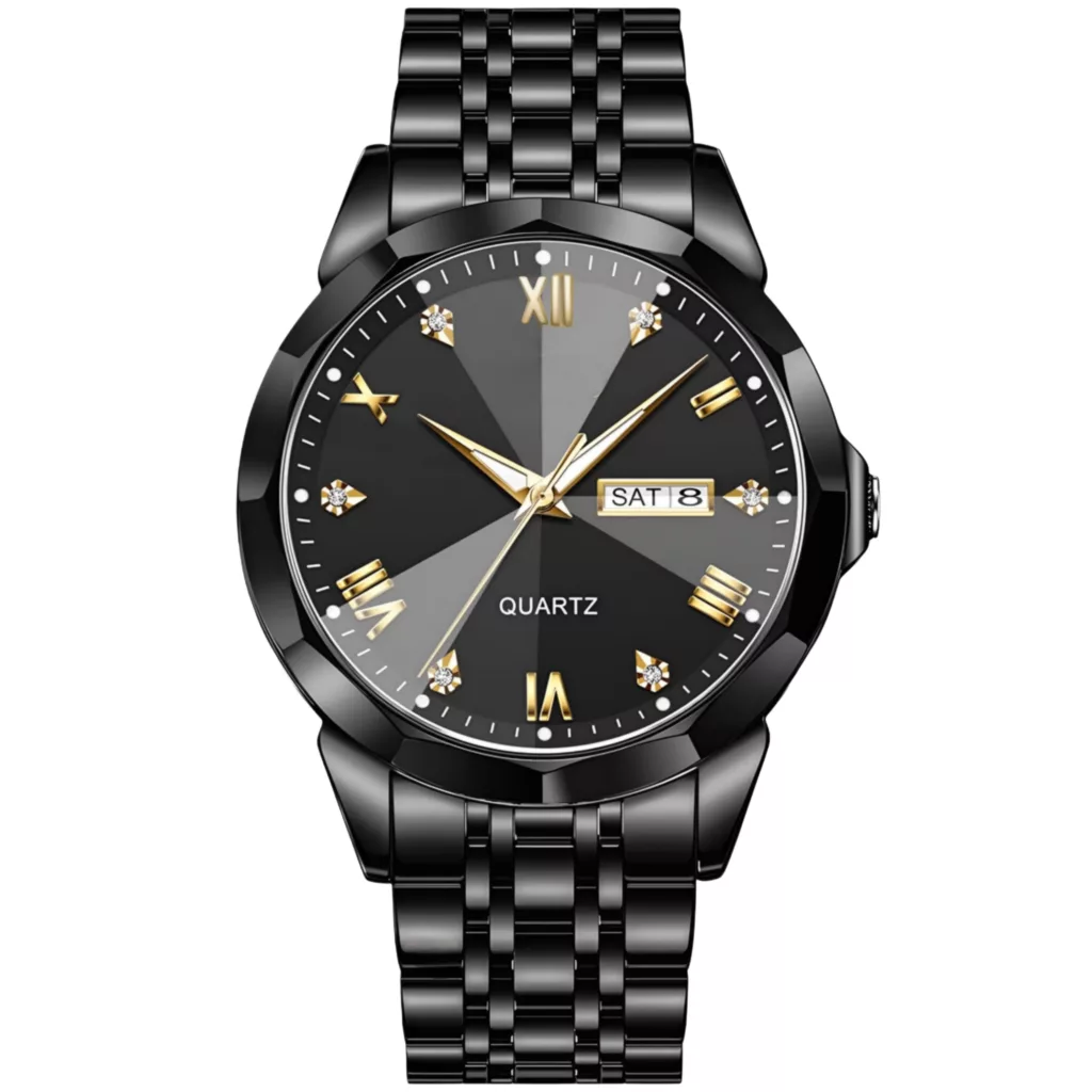 ساعت مچی عقربه‌ای کوارتز مردانه مدل کلاسیک دی دیت بند استیل طرح بافت کد ۴