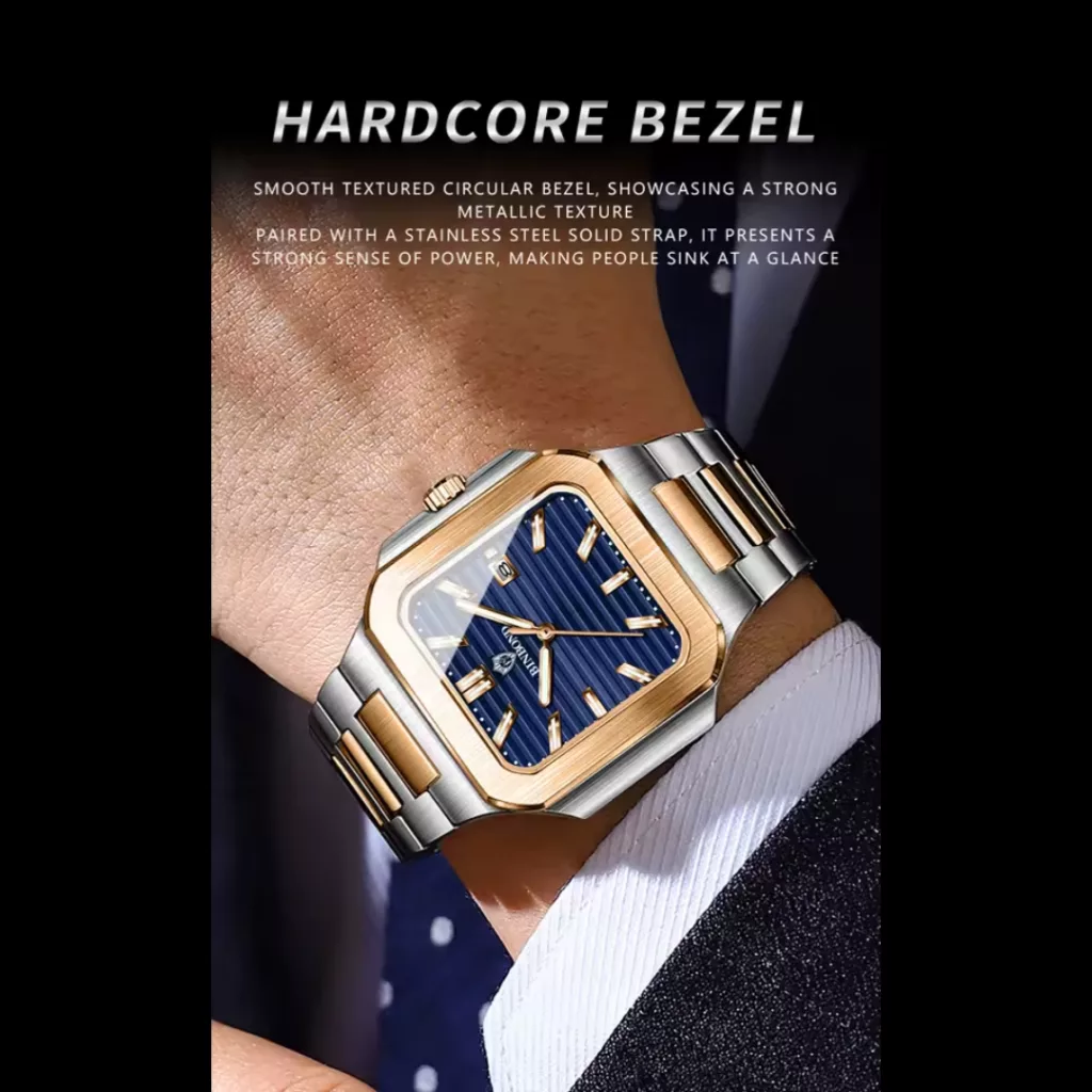 ساعت مچی عقربه‌ای کوارتز مردانه بین باند مدل اسپرت بند استیل قفل مخفی کد B7