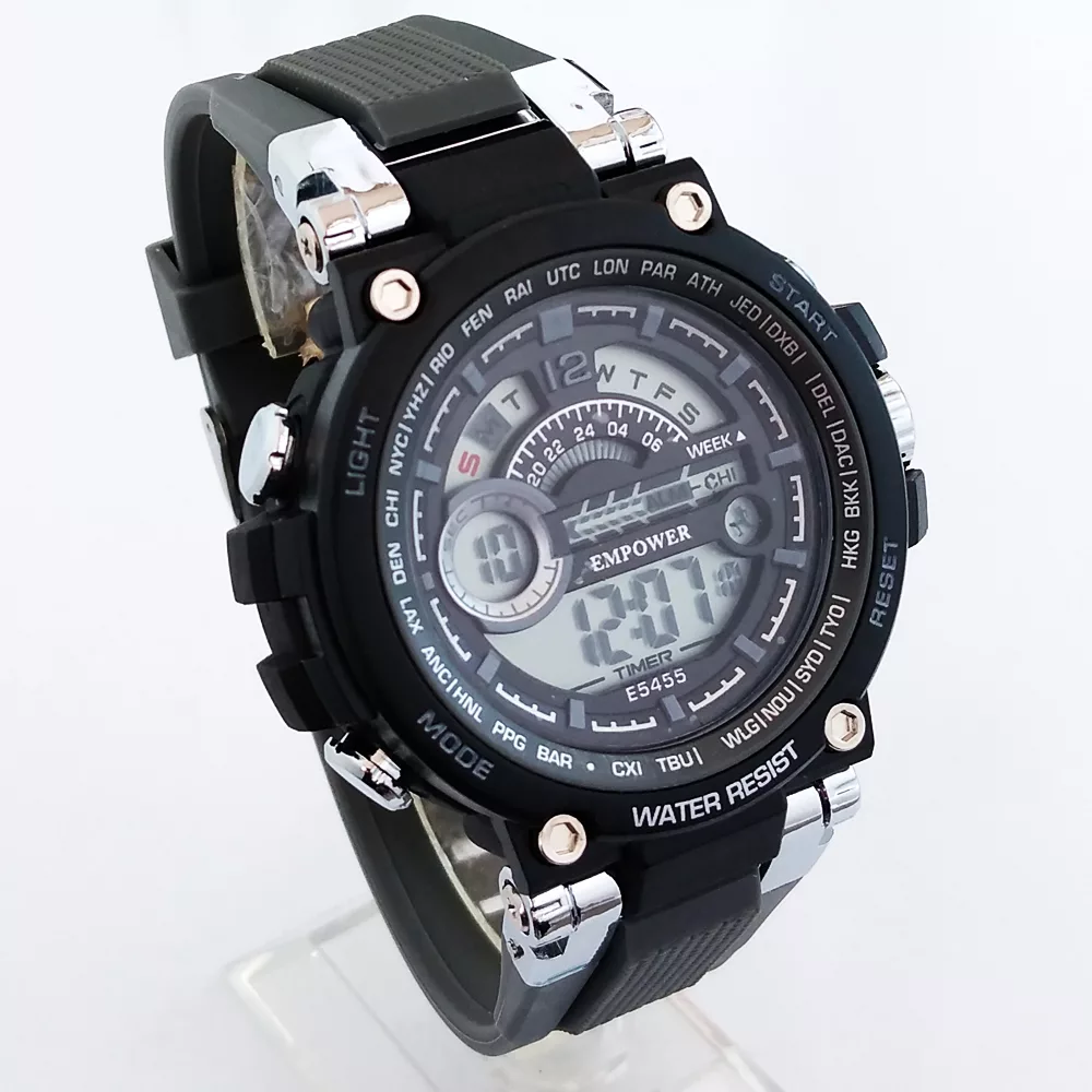 ساعت مچی دیجیتال مردانه امپاور مدل ضدآب چراغدار کرنومتر