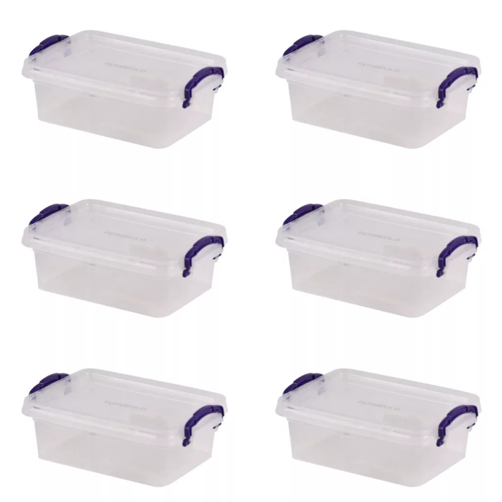 ظرف نگهدارنده رزگلد مدل فریزری قفلی كد 2000cc بسته 6 عددی