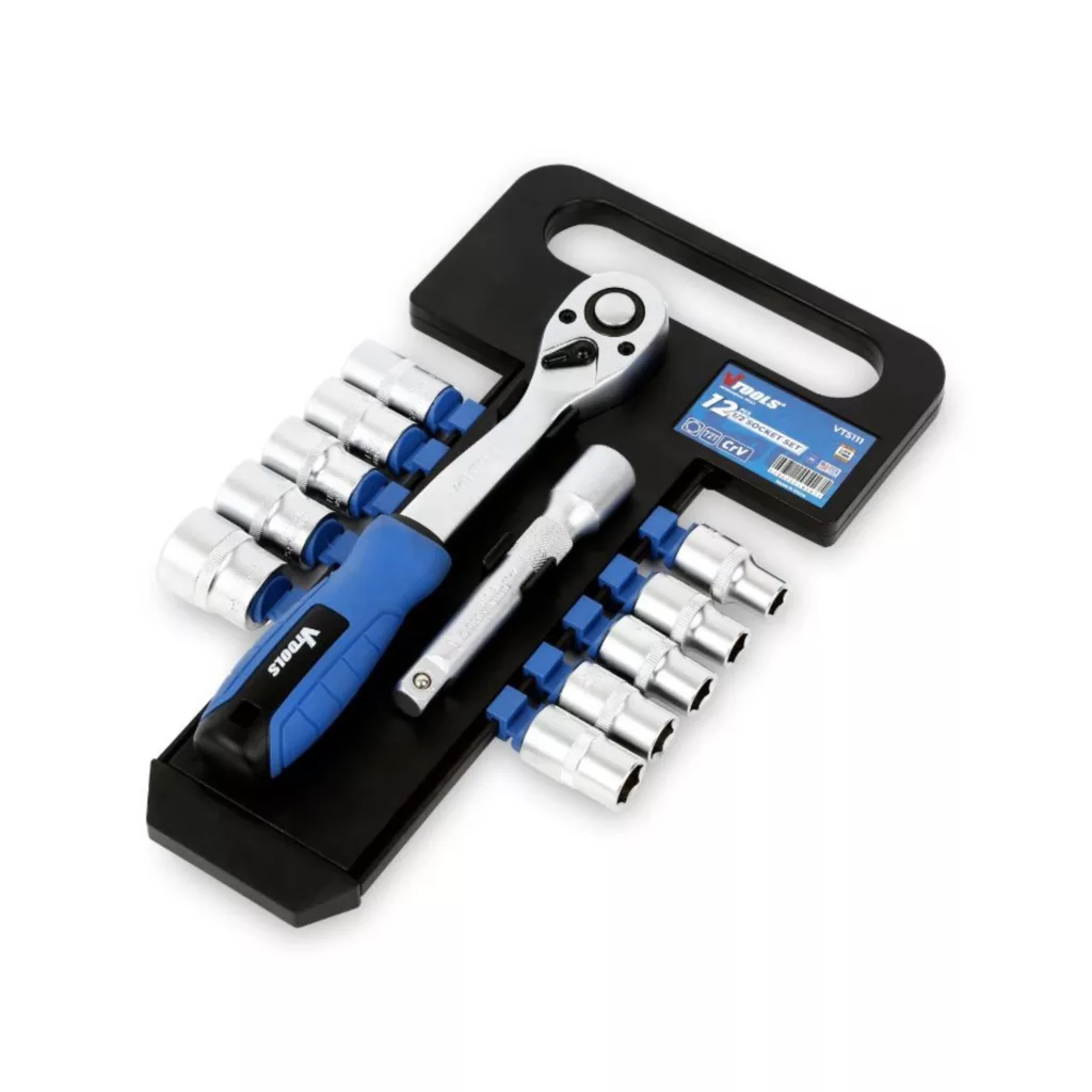 آچار جغجغه ای بلند وی تولز مدل VT5111 سایز 1.2 اینچ مجموعه 12 عددی