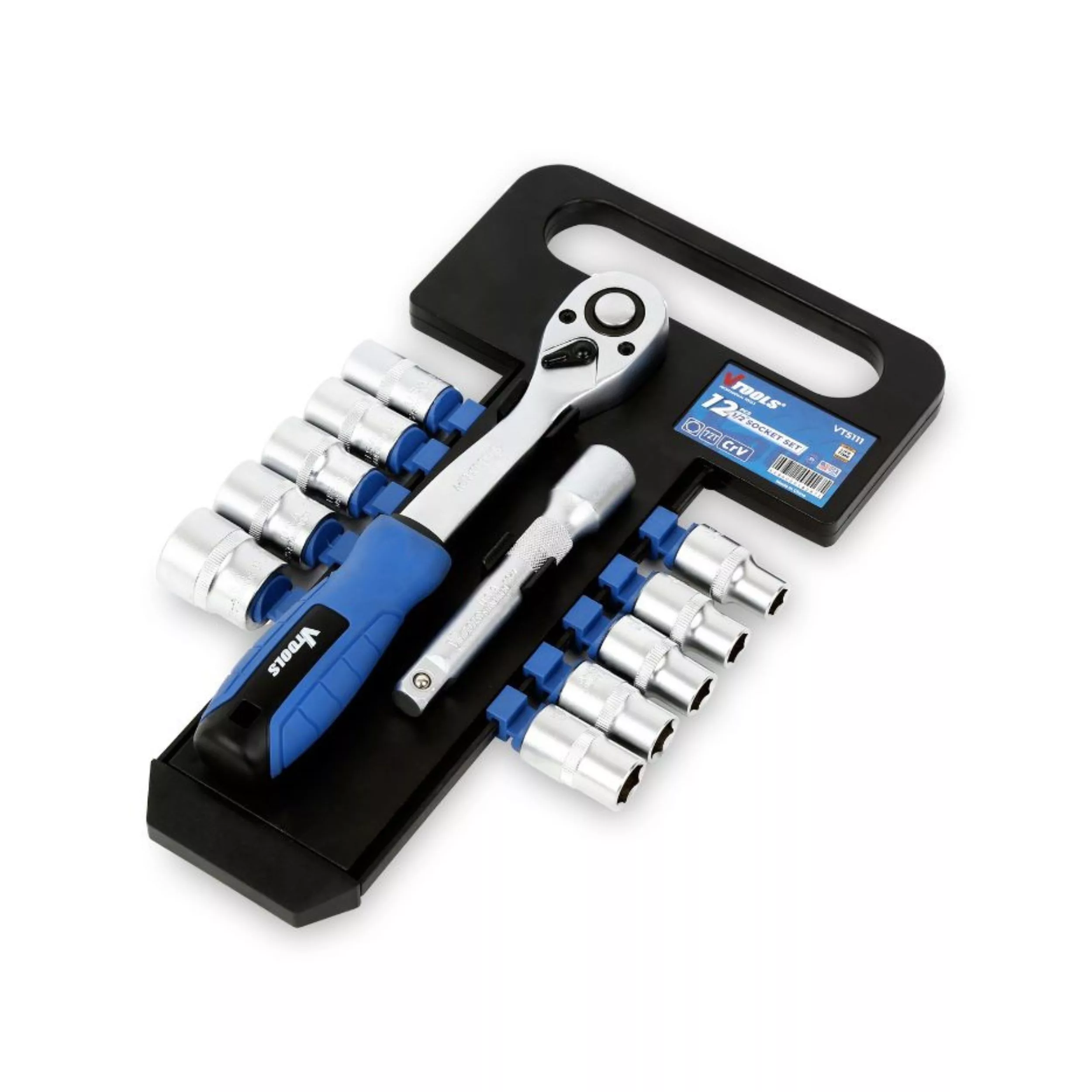 آچار جغجغه ای بلند وی تولز مدل VT5111 سایز 1.2 اینچ مجموعه 12 عددی