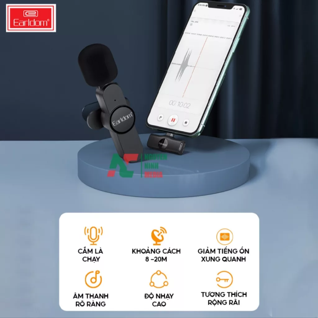 میکروفن بی سیم ارلدام مدل ET-MC3i lighting