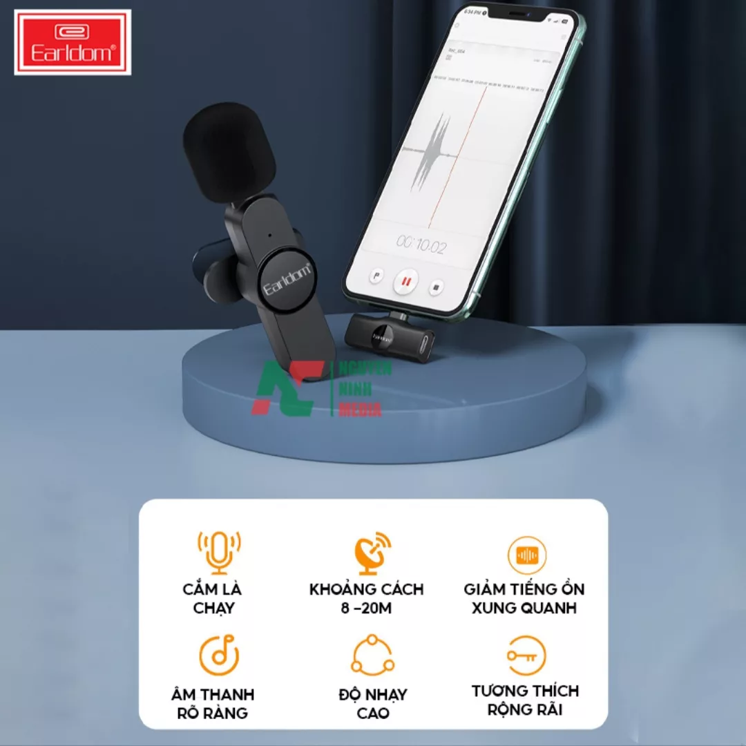 میکروفن بی سیم ارلدام مدل ET-MC3i lighting