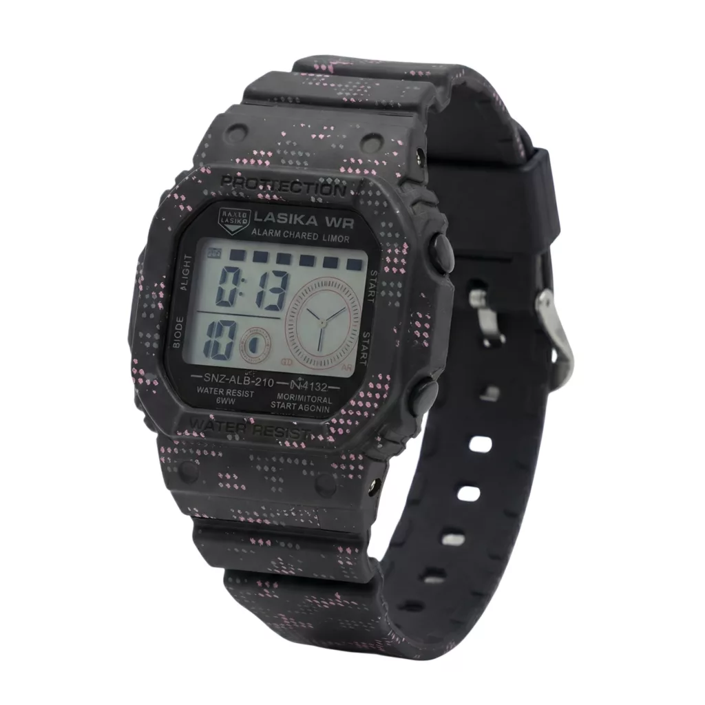 ساعت مچی دیجیتال لاسیکا مدل اسپرت تک زمانه کرنوگراف بند پیو کد L8