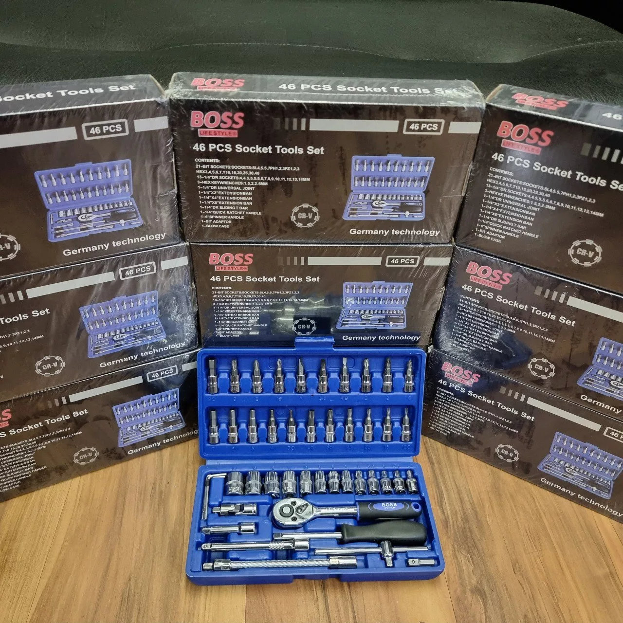 مجموعه 46 عددی آچار و سری بکس باس کد 46s