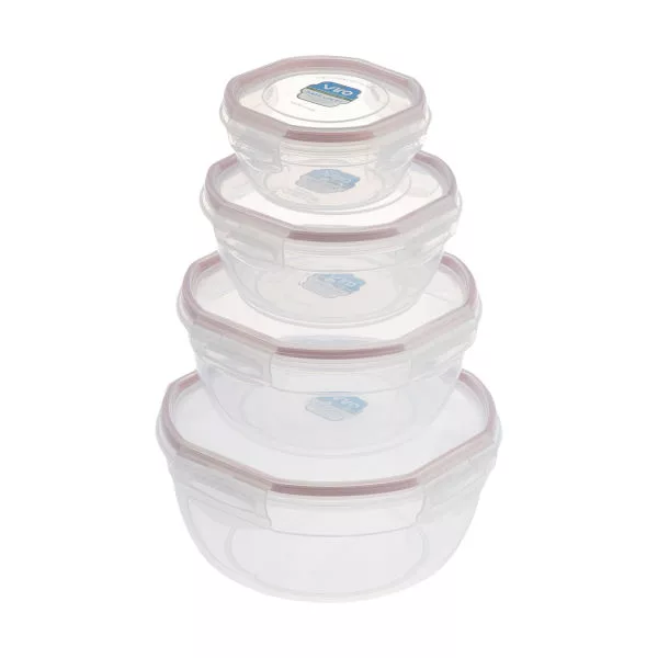 ظرف نگهدارنده ویرو پلاستیک مدل ماکروفری مجموعه 4 عددی