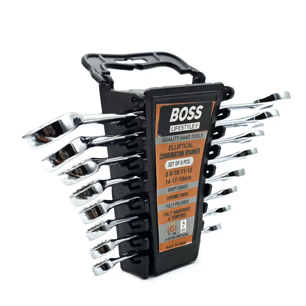 آچار یکسر تخت و یکسر رینگی باس مدل life-style مجموعه 8 عددی